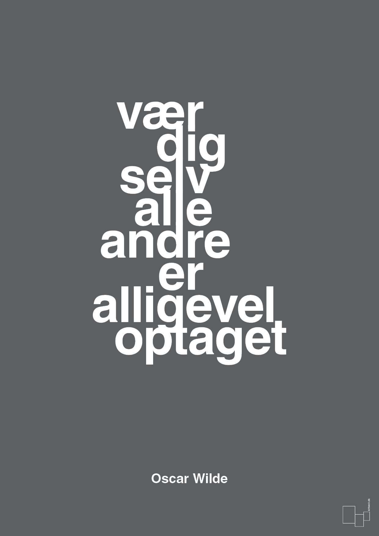 plakat: vær dig selv alle andre er alligevel optaget - graphic charcoal-Forfatter-A1two3