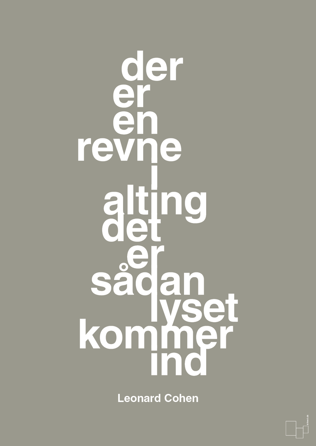 plakat: der er en revne i alting det er sådan lyset kommer ind - battleship gray-Musiker-A1two3
