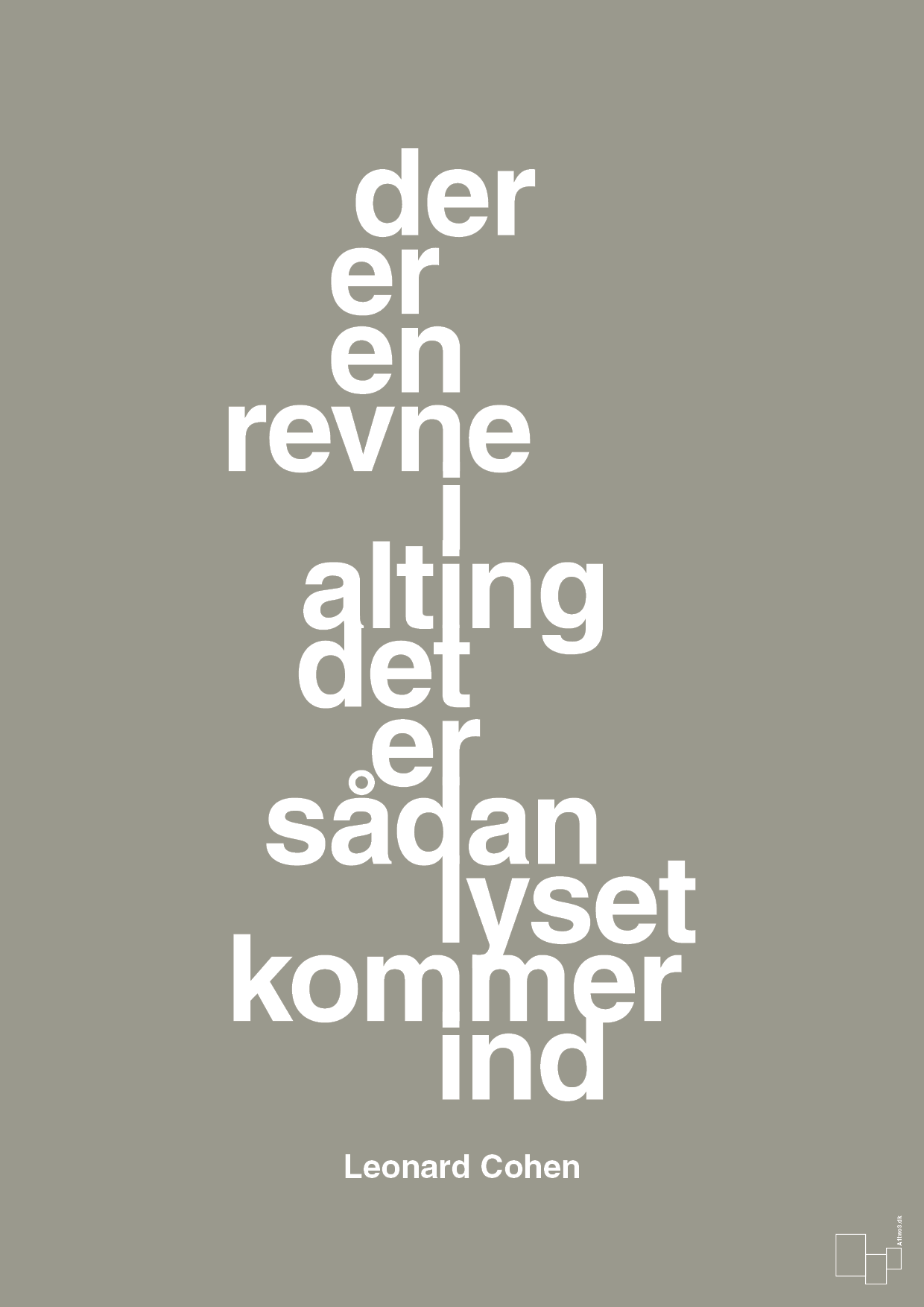 plakat: der er en revne i alting det er sådan lyset kommer ind - battleship gray-Musiker-A1two3