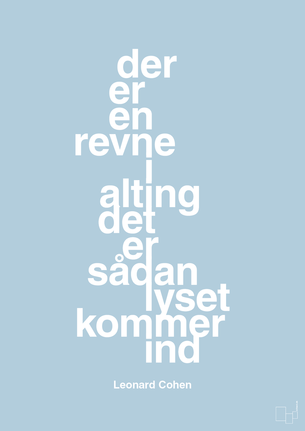 plakat: der er en revne i alting det er sådan lyset kommer ind - heavenly blue-Musiker-A1two3