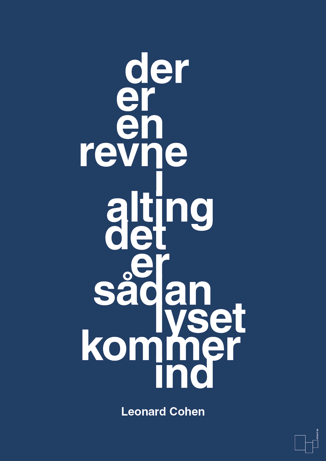 plakat: der er en revne i alting det er sådan lyset kommer ind - lapis blue-Musiker-A1two3