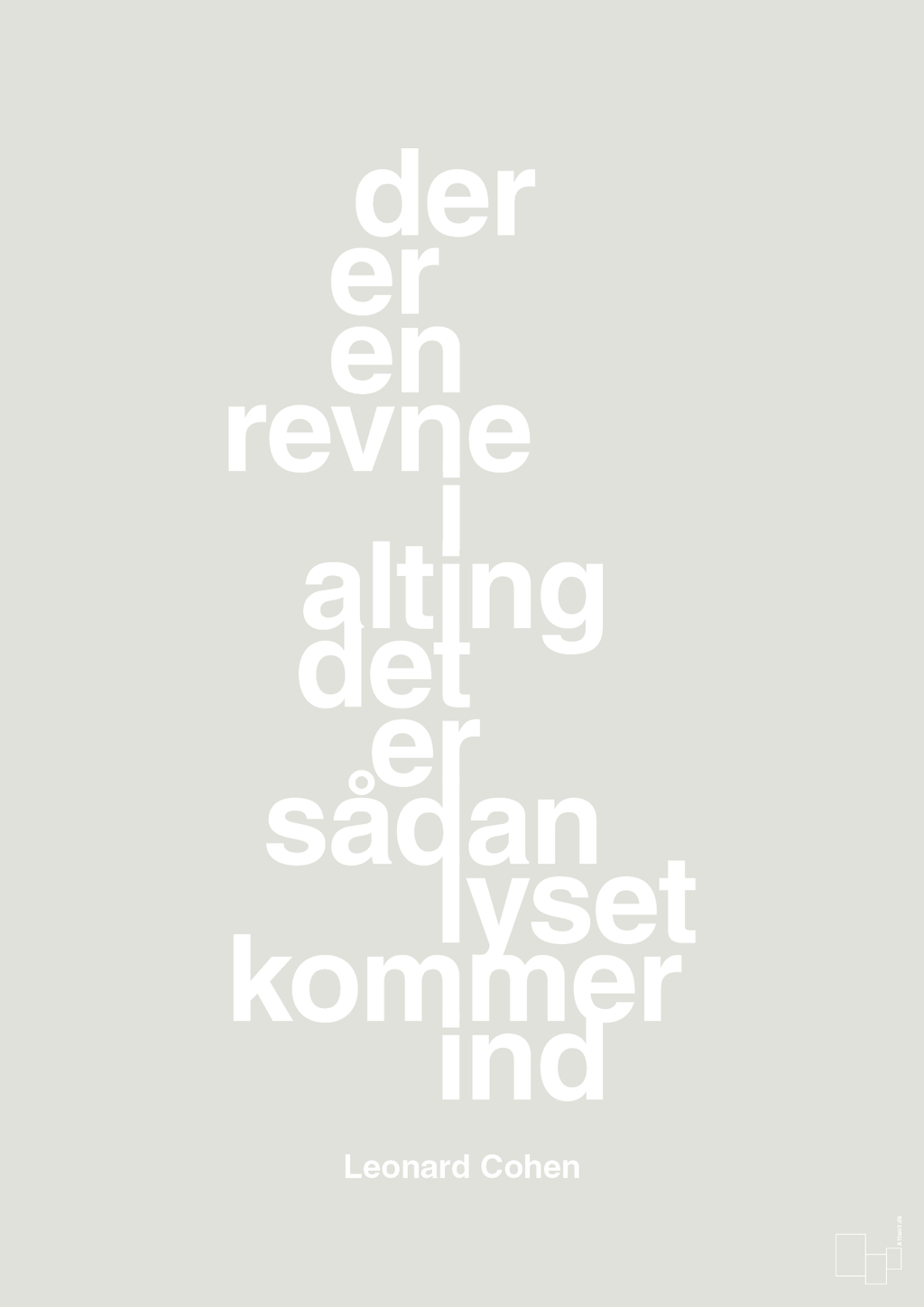 plakat: der er en revne i alting det er sådan lyset kommer ind - painters white-Musiker-A1two3