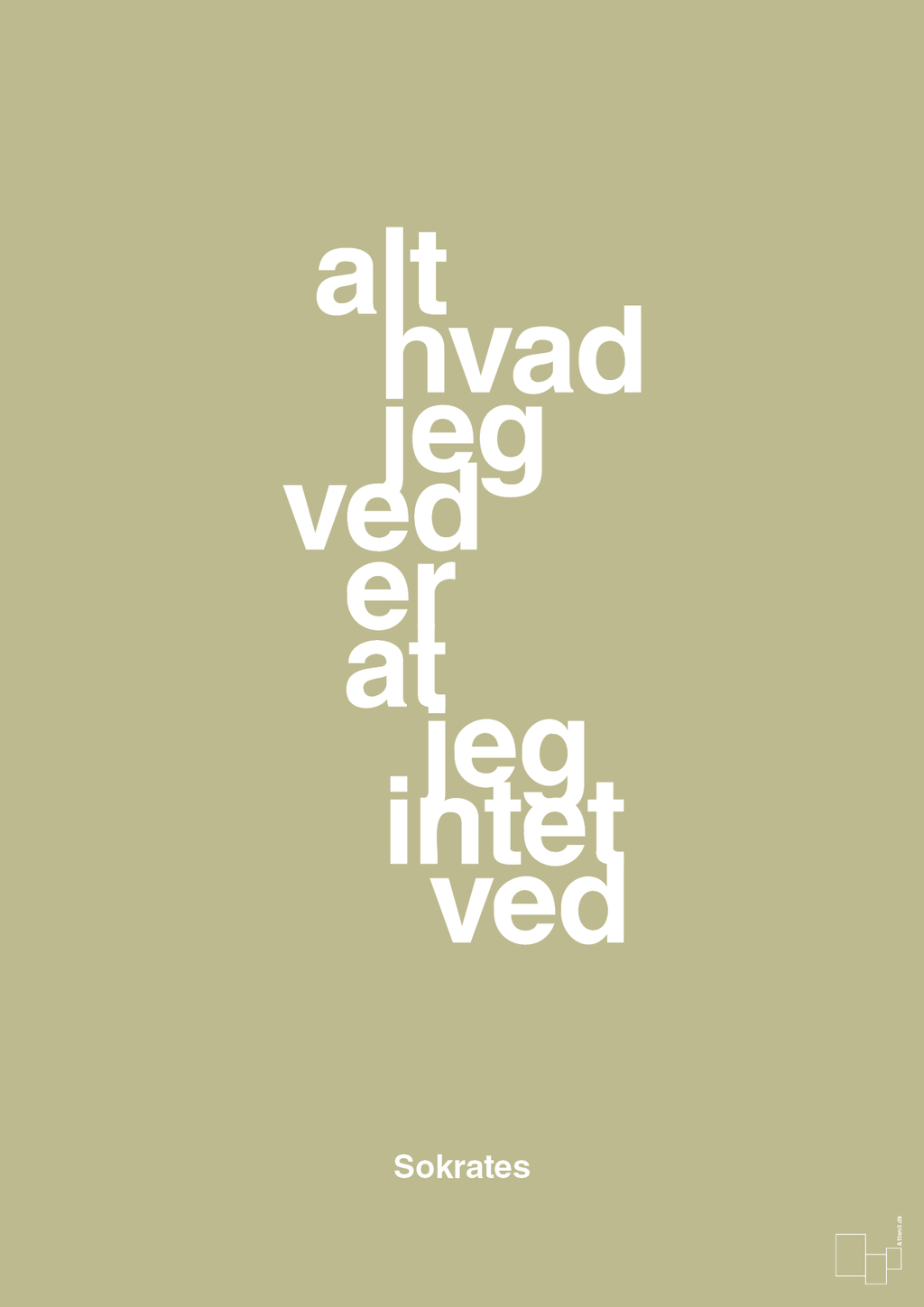 plakat: alt hvad jeg ved er at jeg intet ved - back to nature-Filosof-A1two3