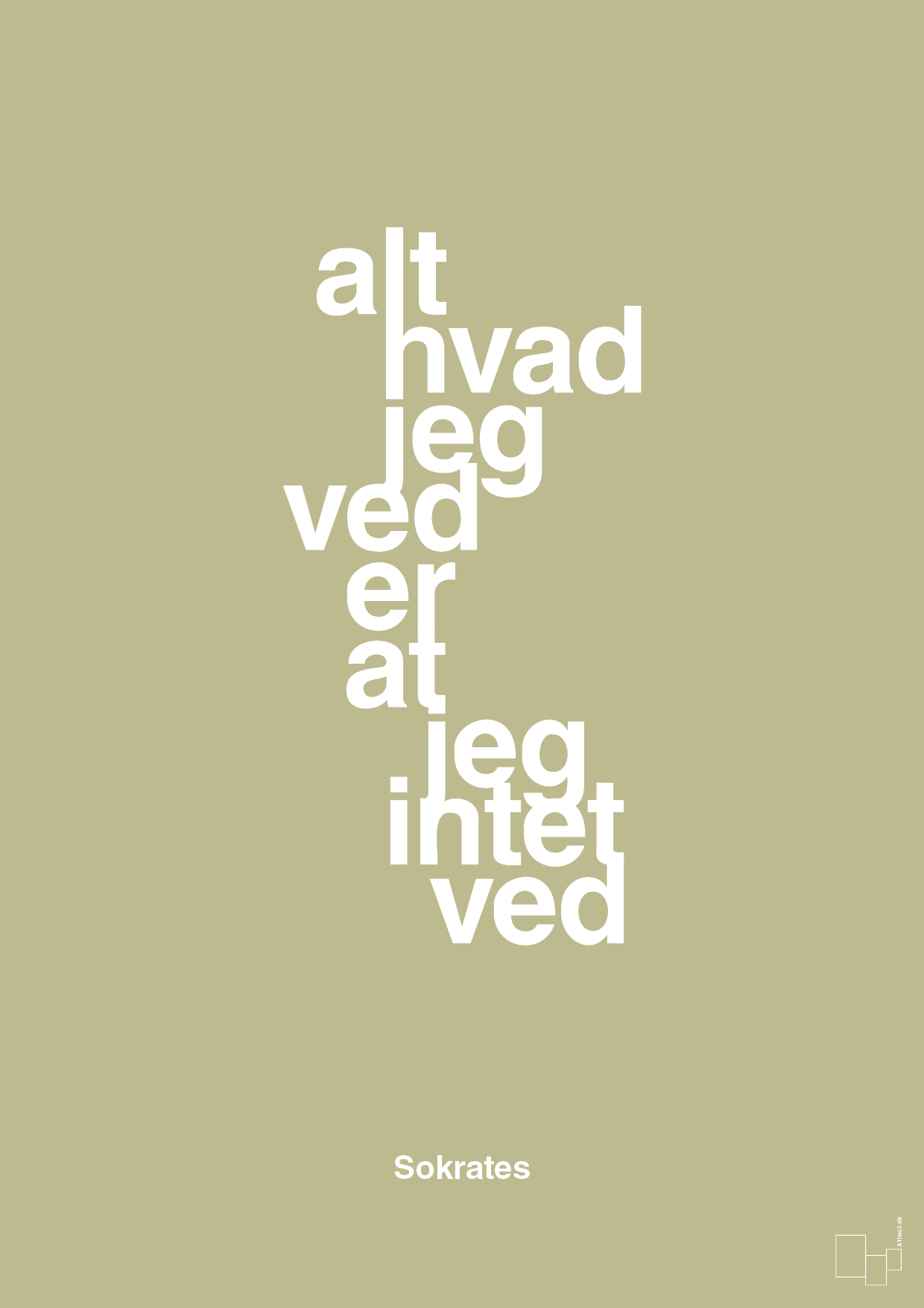 plakat: alt hvad jeg ved er at jeg intet ved - back to nature-Filosof-A1two3