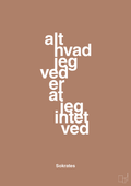 plakat: alt hvad jeg ved er at jeg intet ved - cider spice-Filosof-A1two3