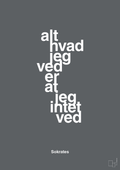 plakat: alt hvad jeg ved er at jeg intet ved - graphic charcoal-Filosof-A1two3