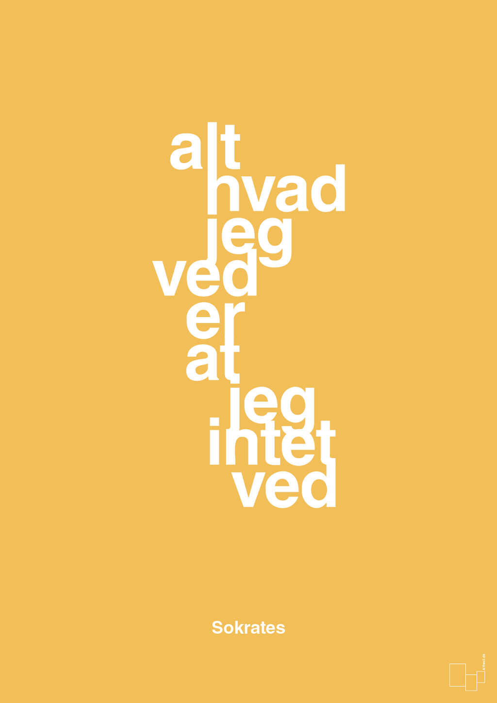 plakat: alt hvad jeg ved er at jeg intet ved - honeycomb-Filosof-A1two3