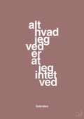 plakat: alt hvad jeg ved er at jeg intet ved - plum-Filosof-A1two3