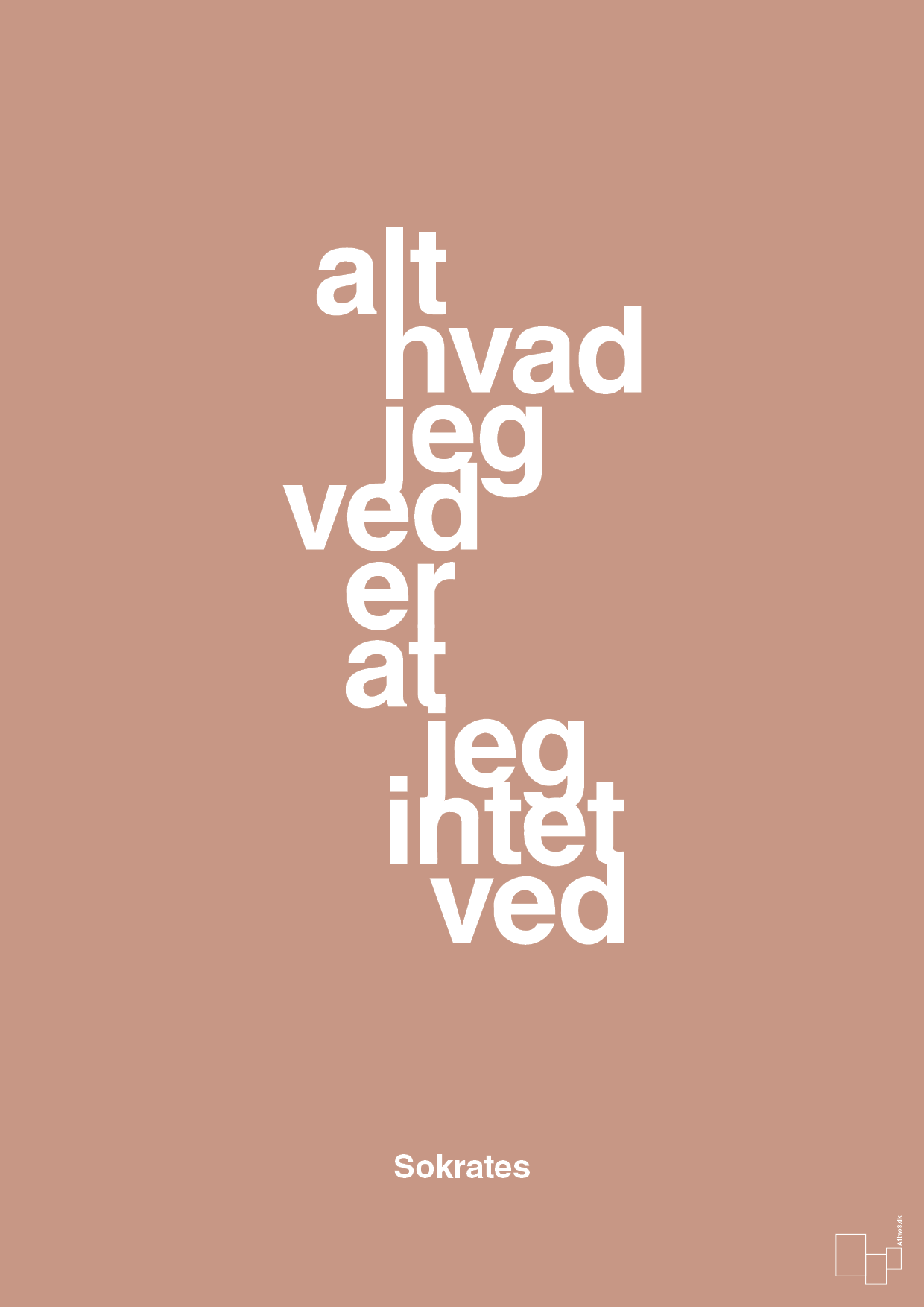 plakat: alt hvad jeg ved er at jeg intet ved - powder-Filosof-A1two3
