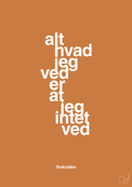 plakat: alt hvad jeg ved er at jeg intet ved - rumba orange-Filosof-A1two3