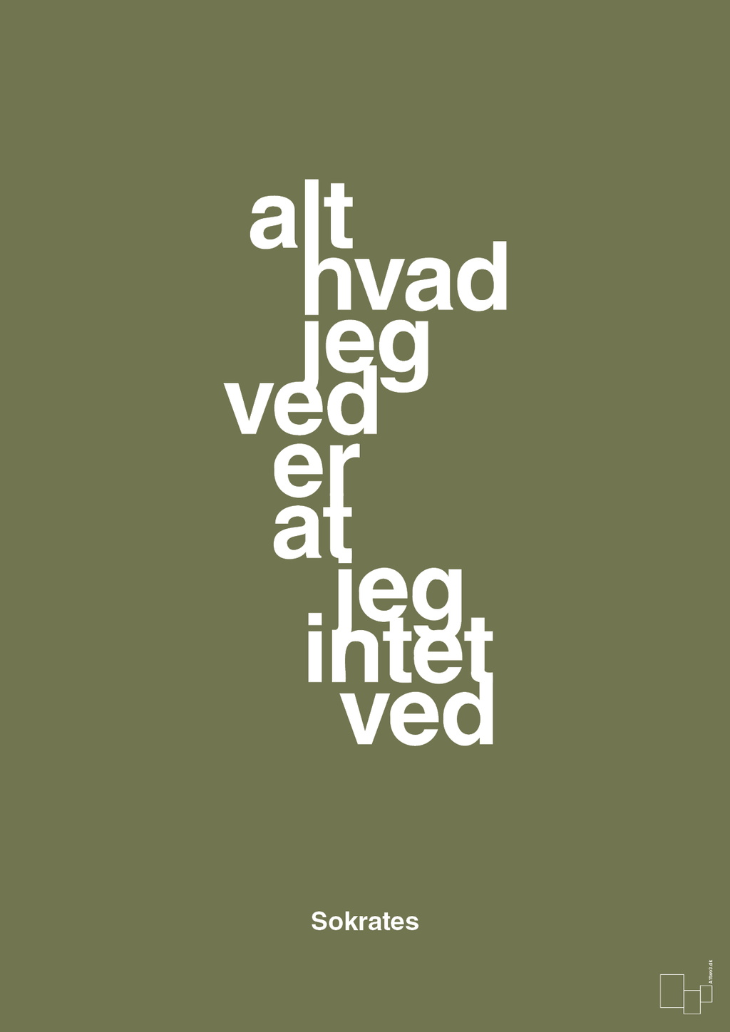 plakat: alt hvad jeg ved er at jeg intet ved - secret meadow-Filosof-A1two3