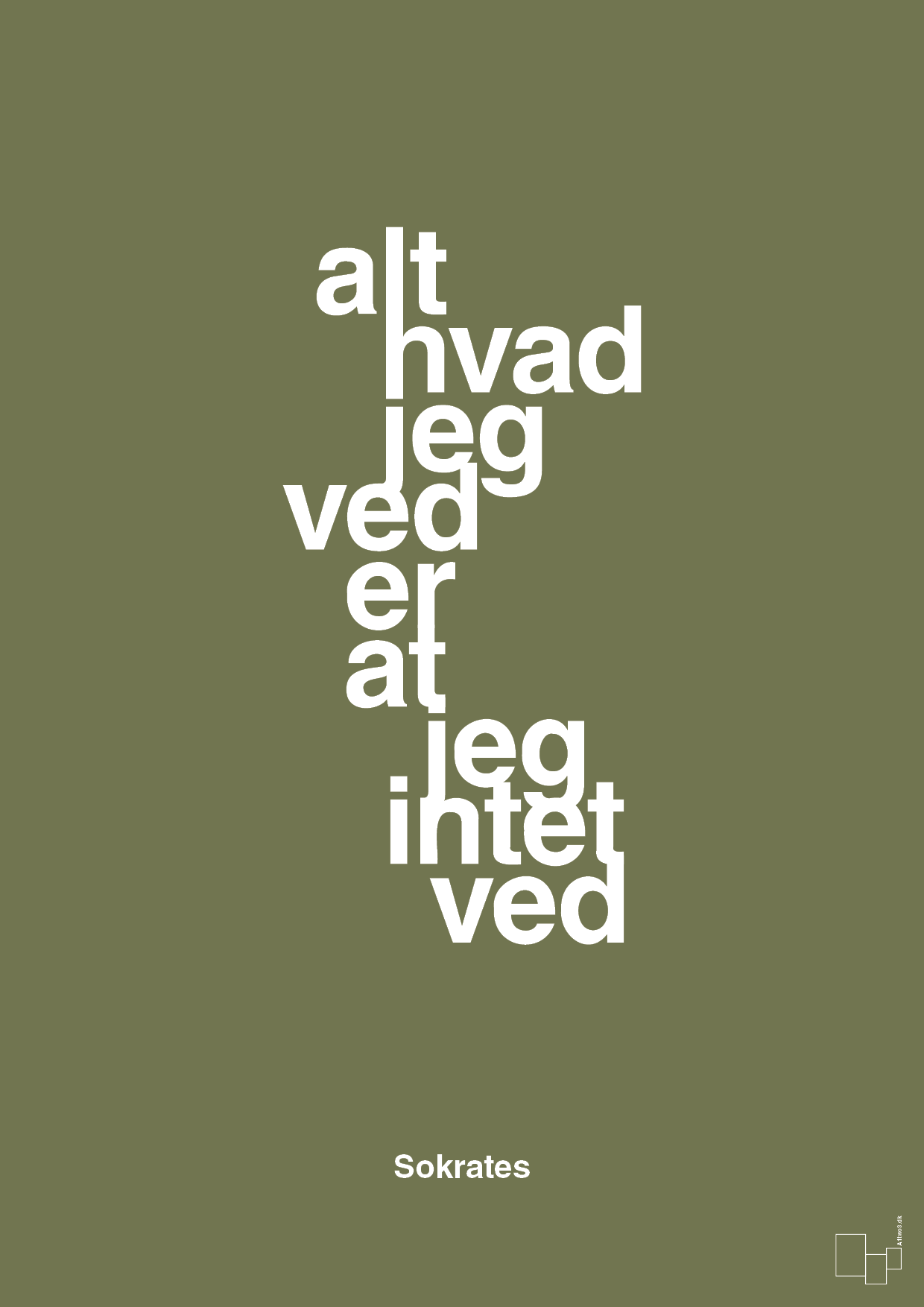 plakat: alt hvad jeg ved er at jeg intet ved - secret meadow-Filosof-A1two3
