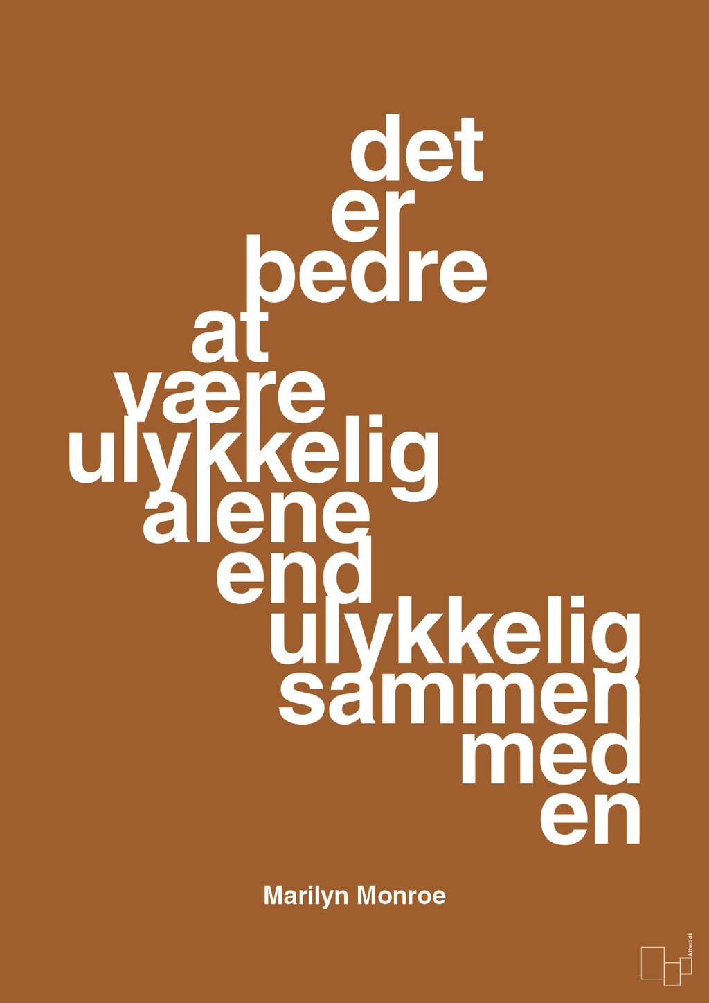 plakat: det er bedre at være ulykkelig alene end ulykkelig sammen med en - cognac-Musiker-A1two3