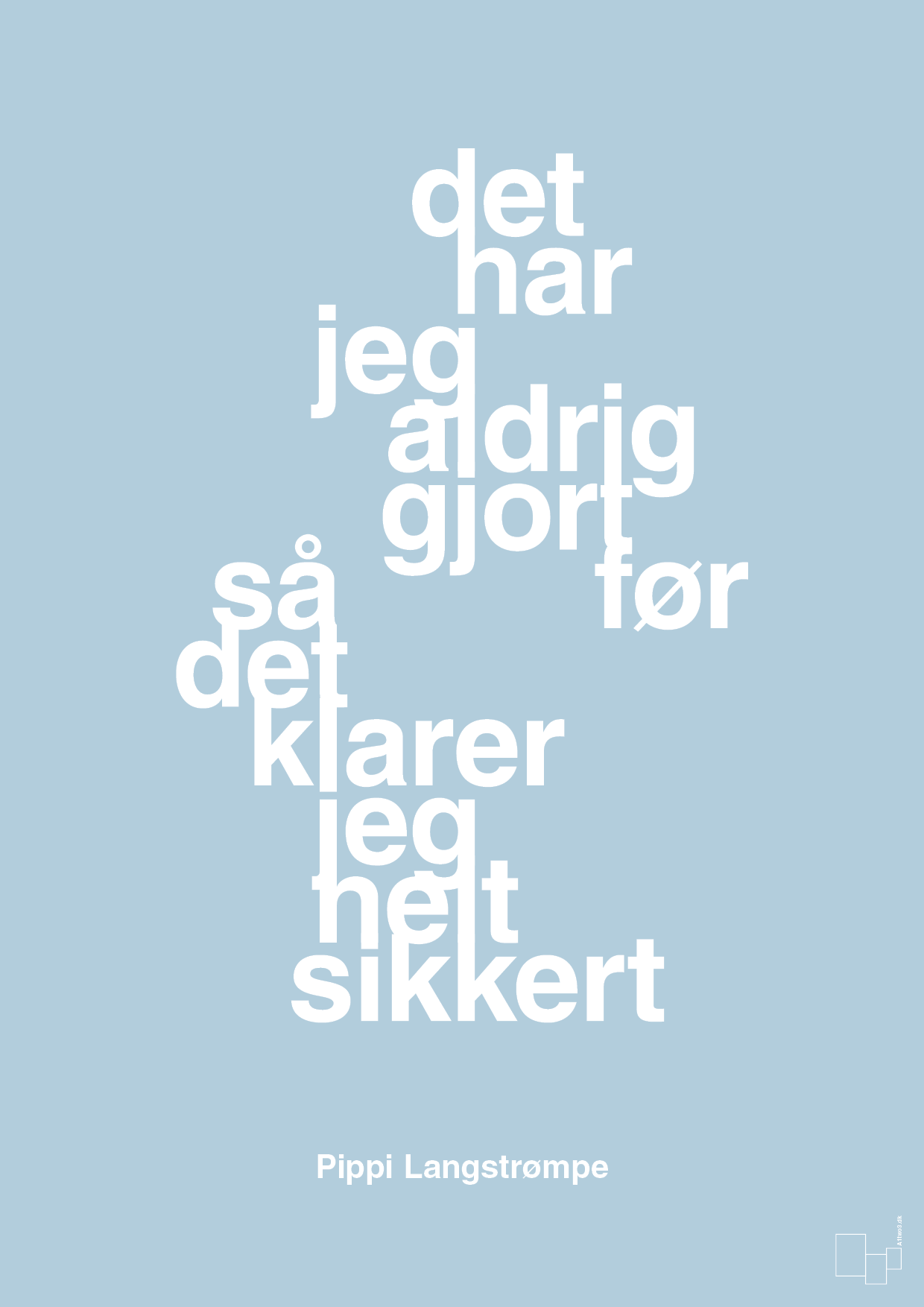 plakat: det har jeg aldrig gjort før så det klarer jeg helt sikkert - heavenly blue-Børnebogsfigur-A1two3