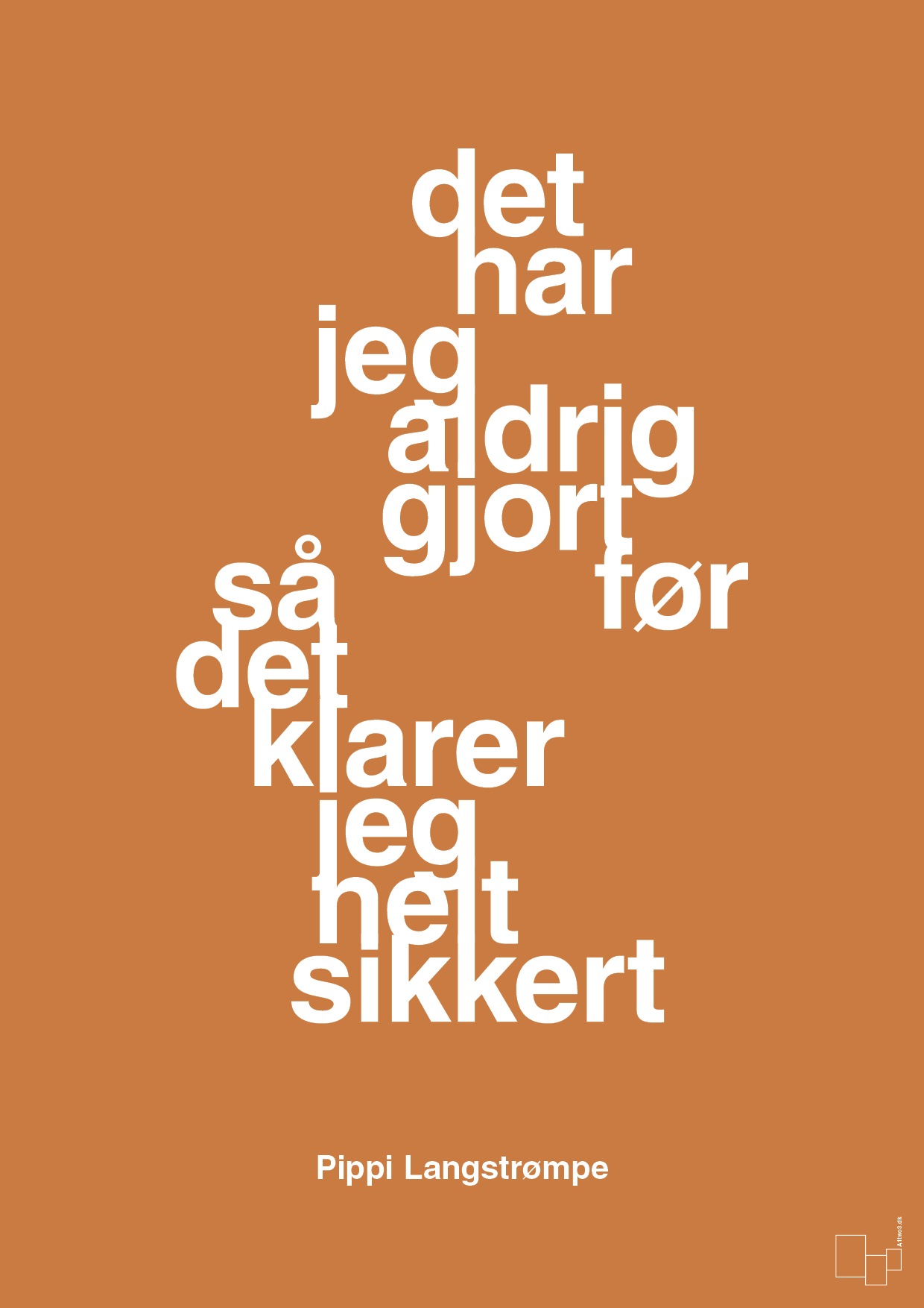 plakat: det har jeg aldrig gjort før så det klarer jeg helt sikkert - rumba orange-Børnebogsfigur-A1two3