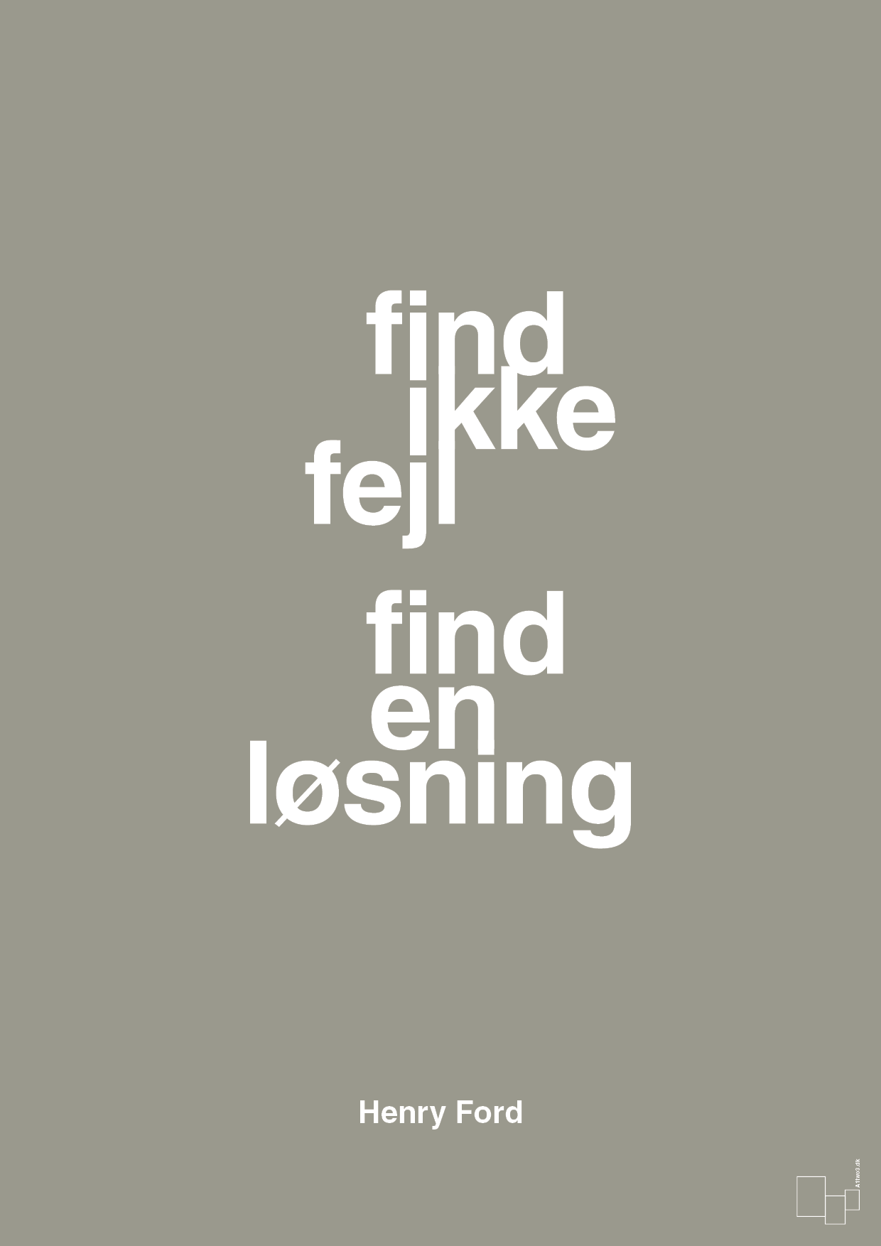 plakat: find ikke fejl find en løsning - battleship gray-Opfinder-A1two3