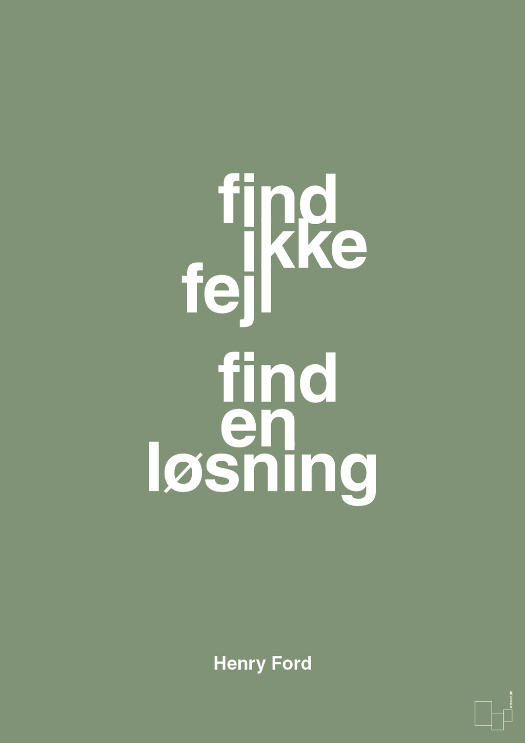 plakat: find ikke fejl find en løsning - jade-Opfinder-A1two3