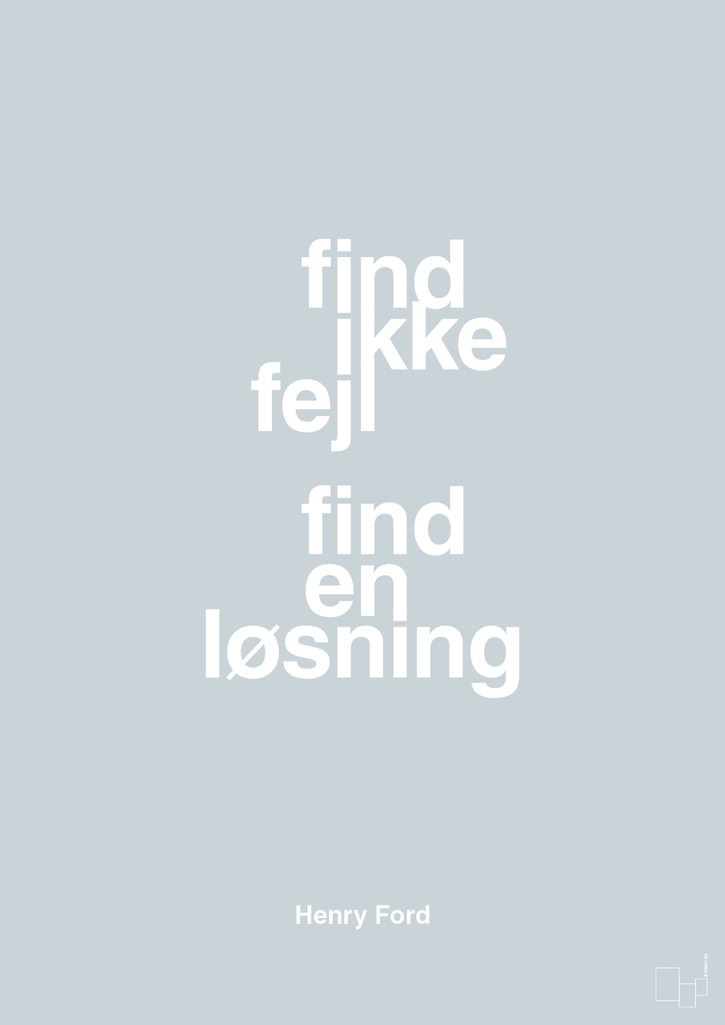 plakat: find ikke fejl find en løsning - light drizzle-Opfinder-A1two3