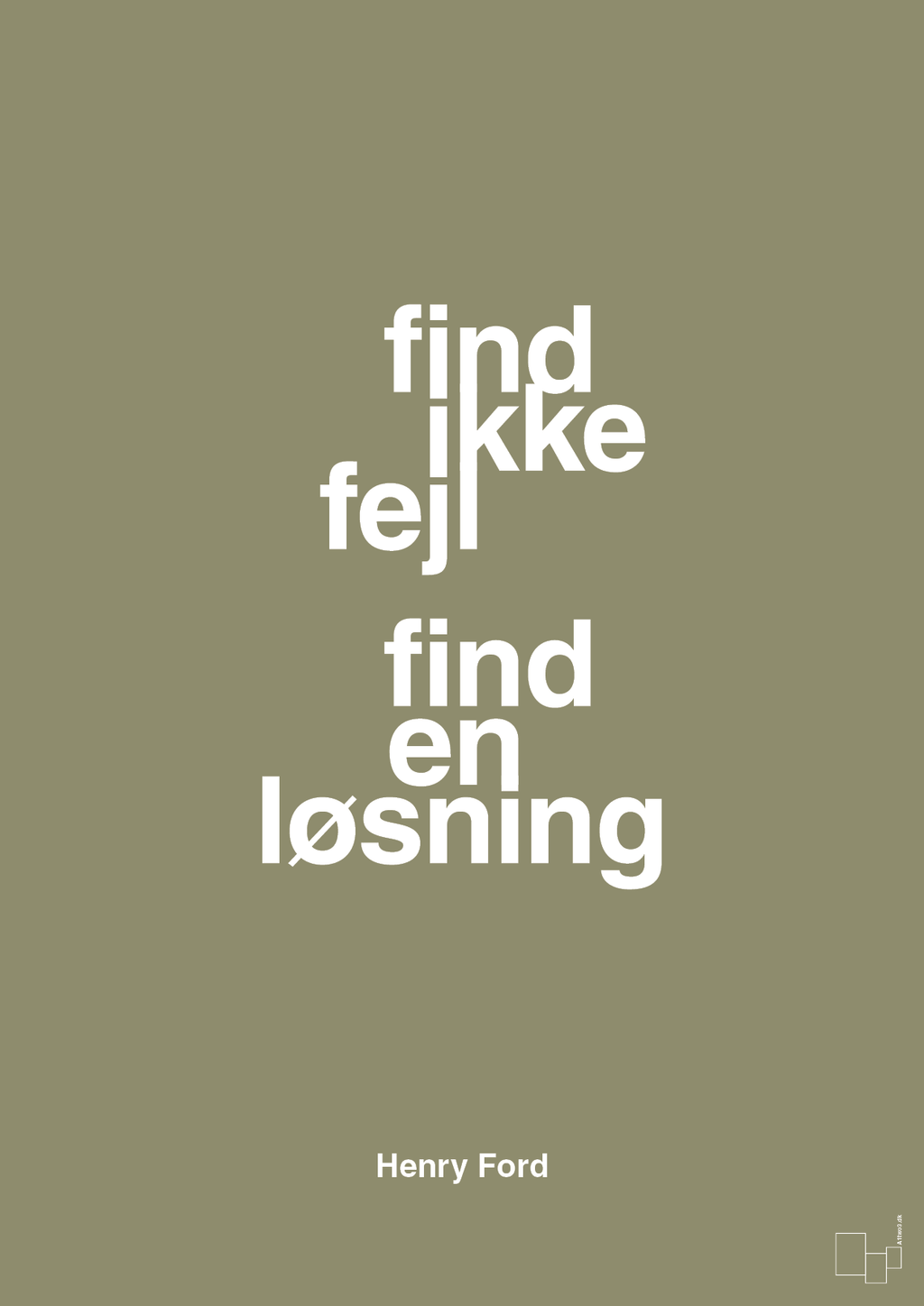plakat: find ikke fejl find en løsning - misty forrest-Opfinder-A1two3