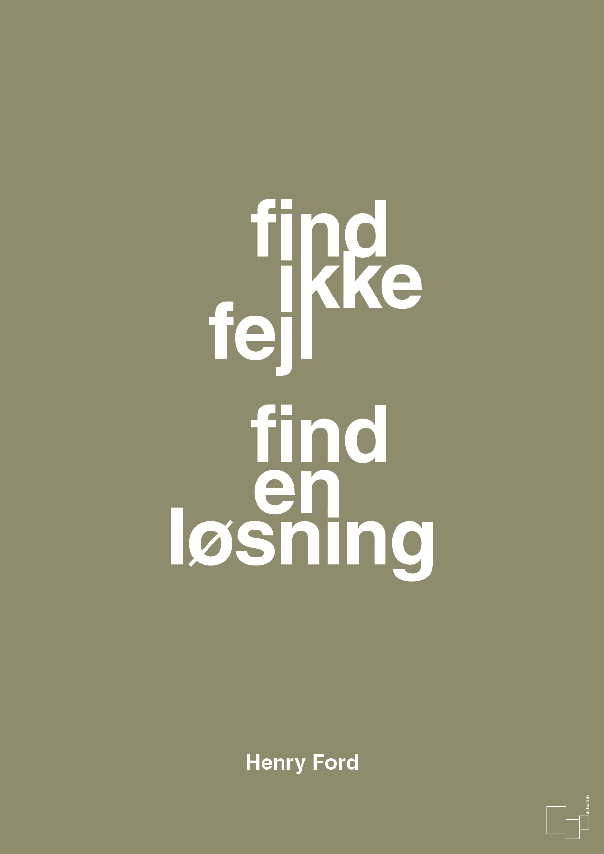 plakat: find ikke fejl find en løsning - misty forrest-Opfinder-A1two3