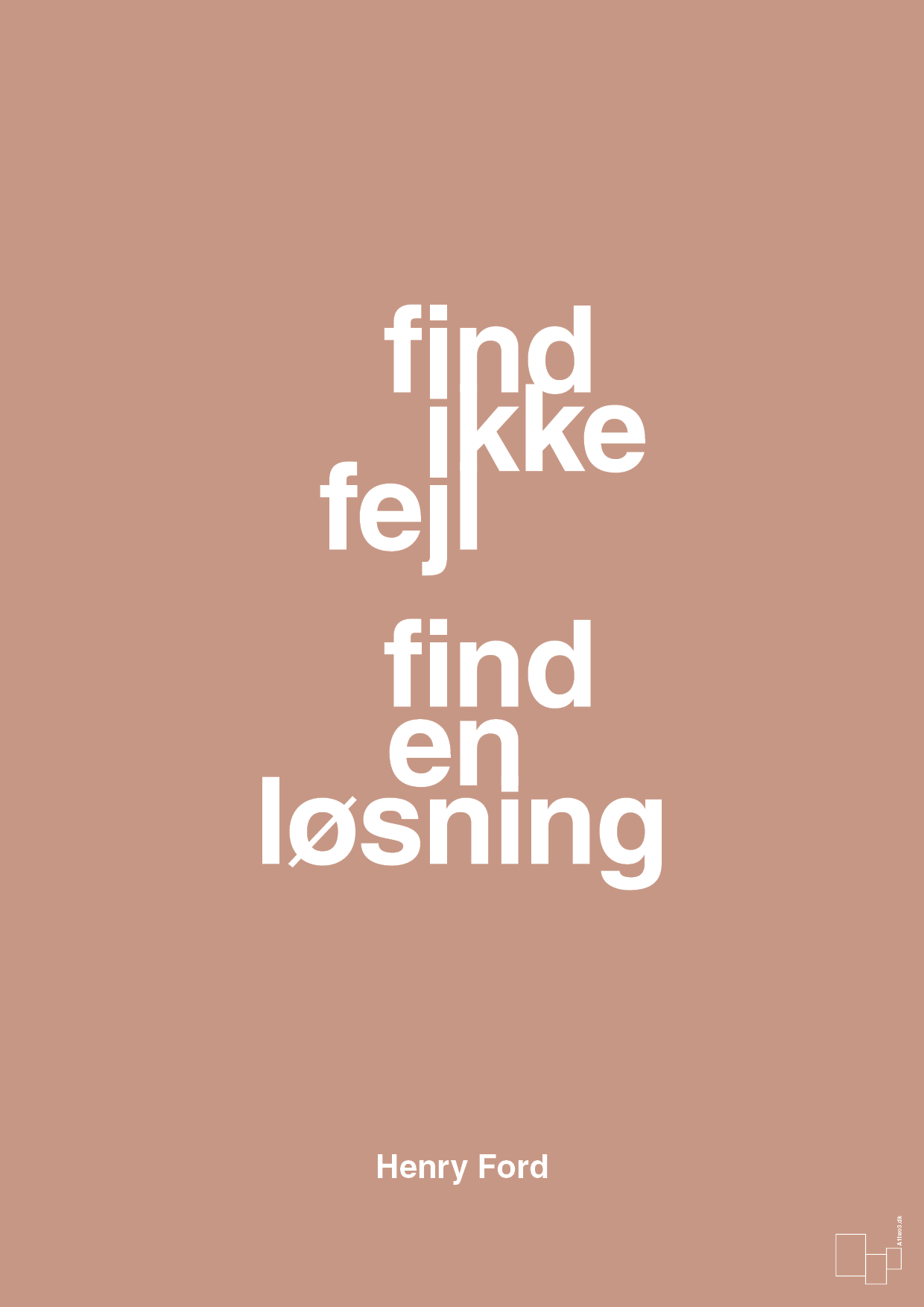 plakat: find ikke fejl find en løsning - powder-Opfinder-A1two3