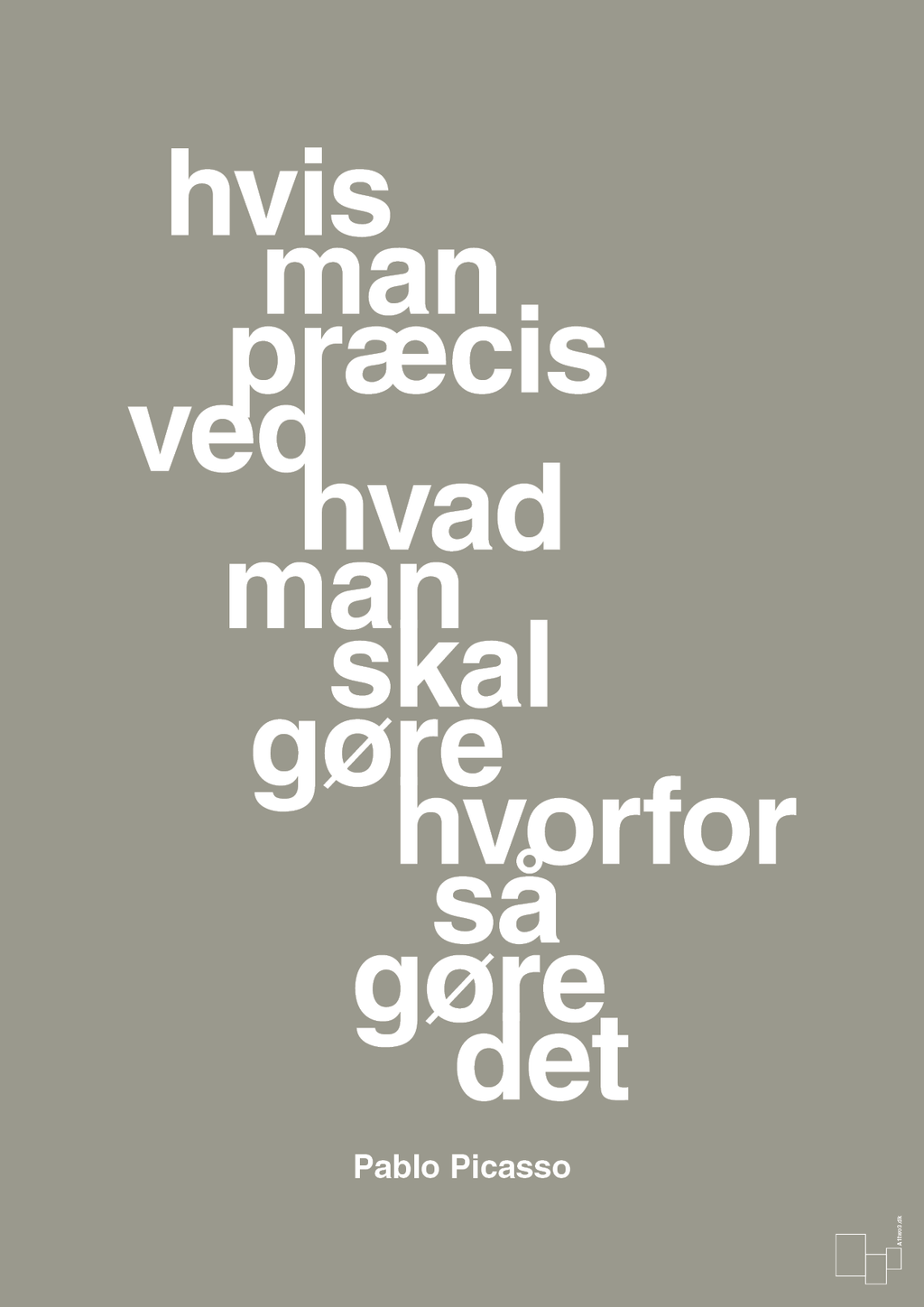 plakat: hvis man præcis ved hvad man skal gøre hvorfor så gøre det - battleship gray-Kunstner-A1two3