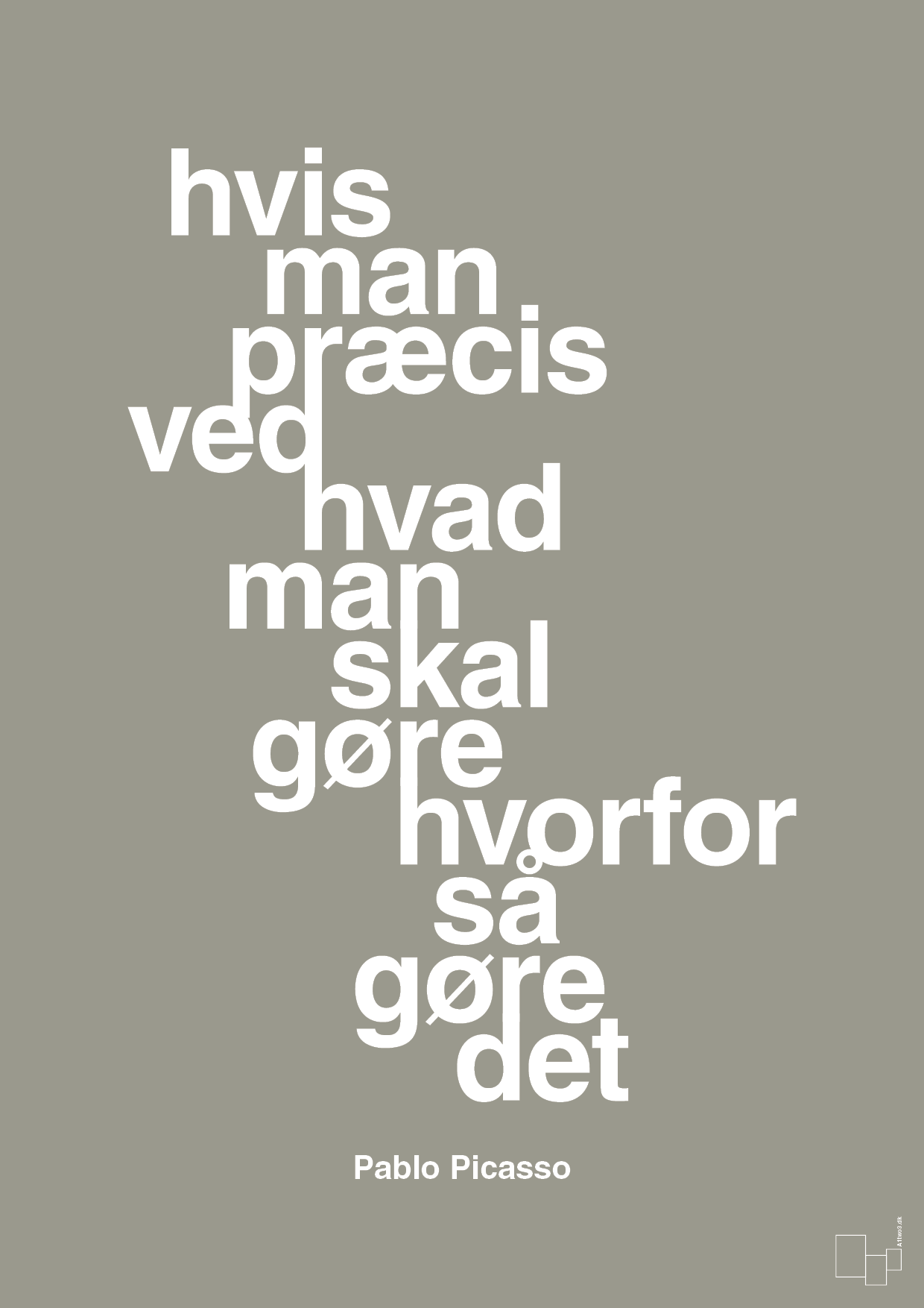 plakat: hvis man præcis ved hvad man skal gøre hvorfor så gøre det - battleship gray-Kunstner-A1two3