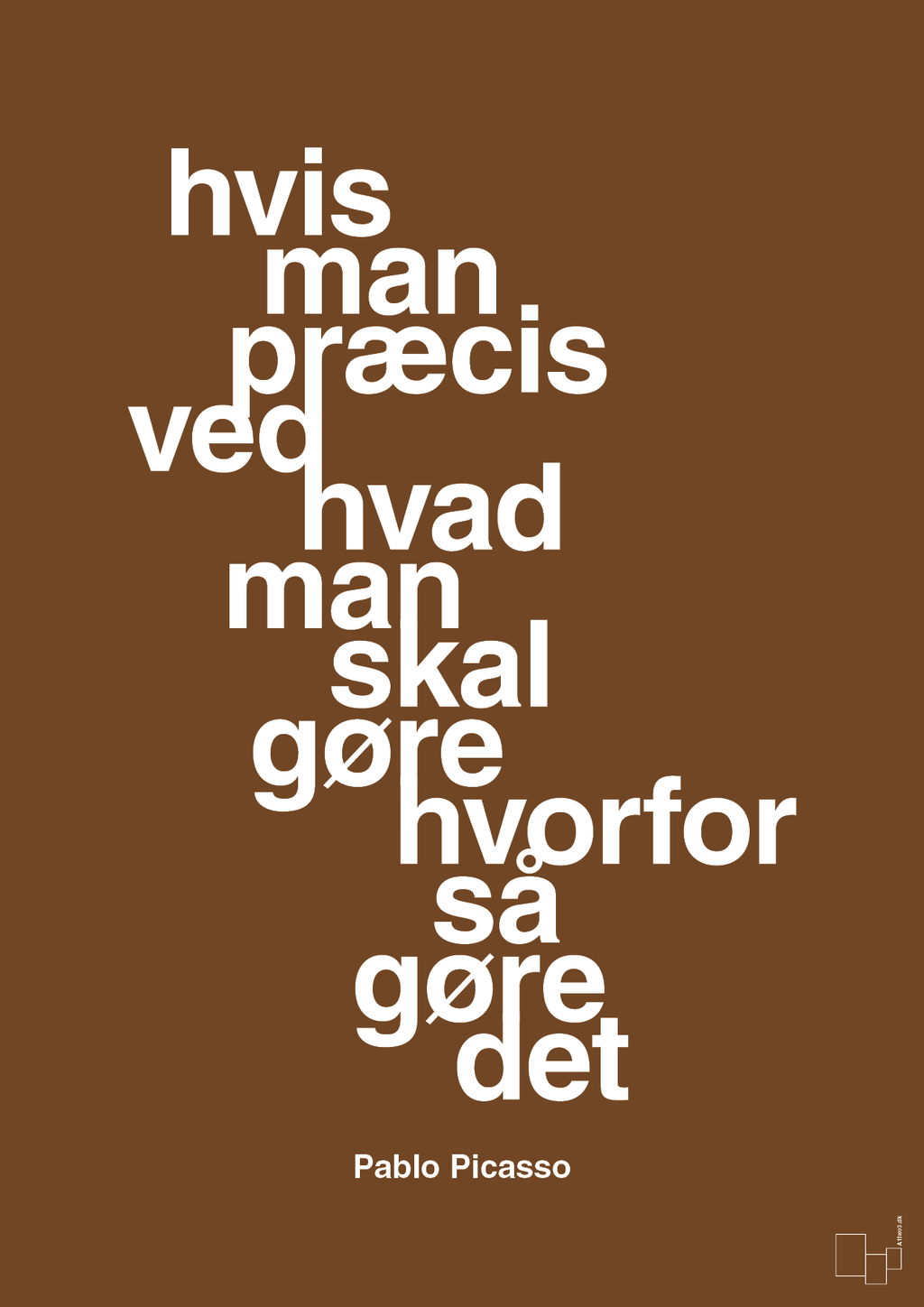plakat: hvis man præcis ved hvad man skal gøre hvorfor så gøre det - dark brown-Kunstner-A1two3