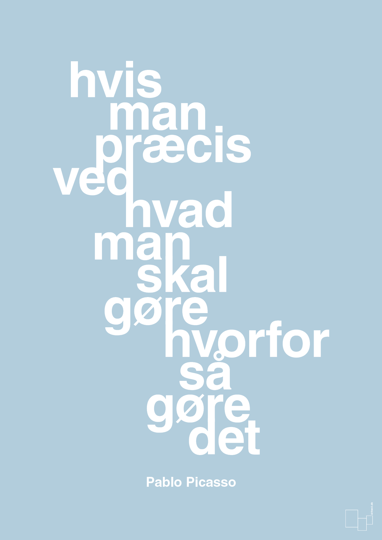 plakat: hvis man præcis ved hvad man skal gøre hvorfor så gøre det - heavenly blue-Kunstner-A1two3