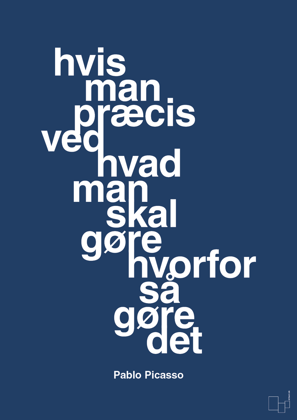 plakat: hvis man præcis ved hvad man skal gøre hvorfor så gøre det - lapis blue-Kunstner-A1two3