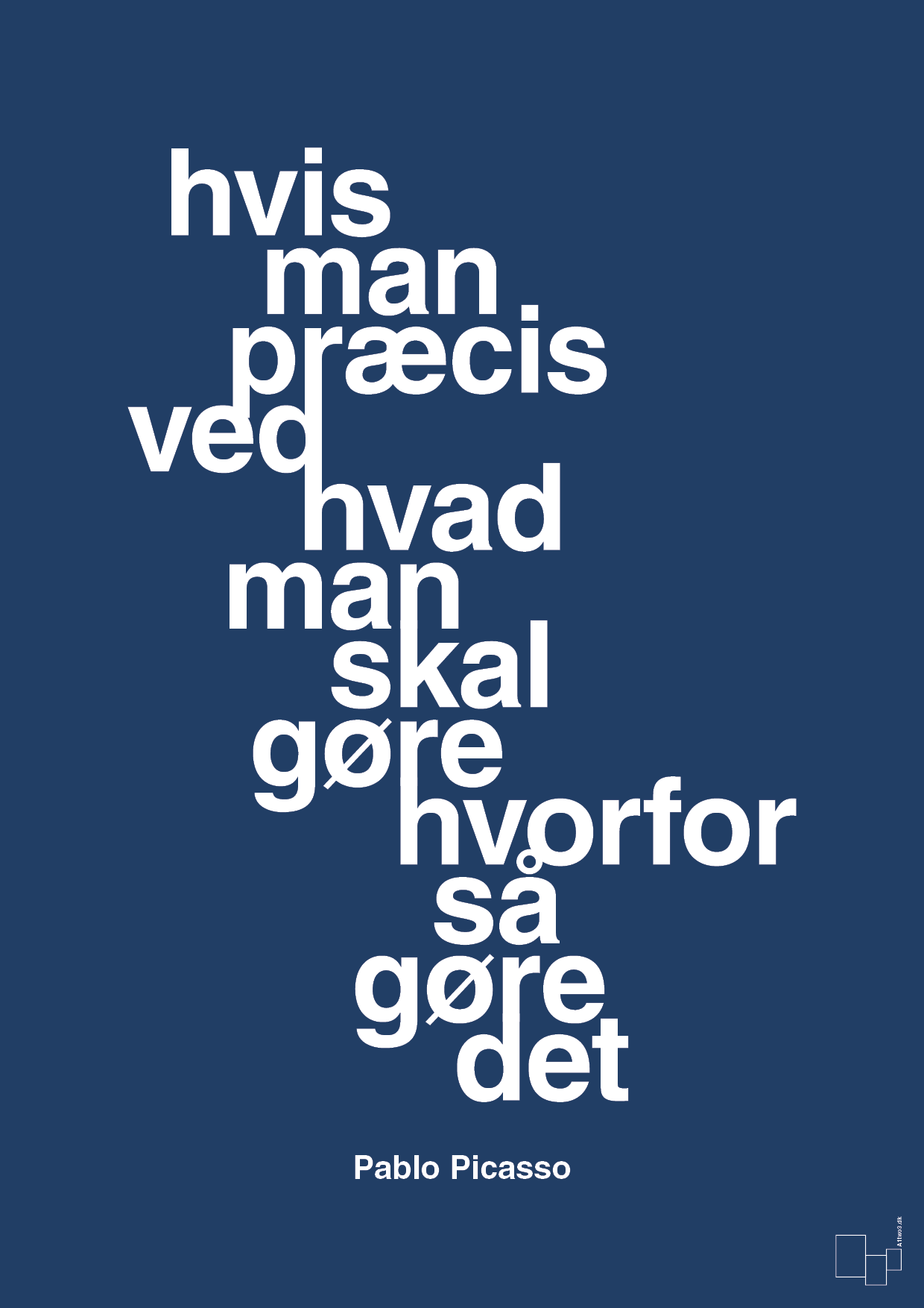 plakat: hvis man præcis ved hvad man skal gøre hvorfor så gøre det - lapis blue-Kunstner-A1two3
