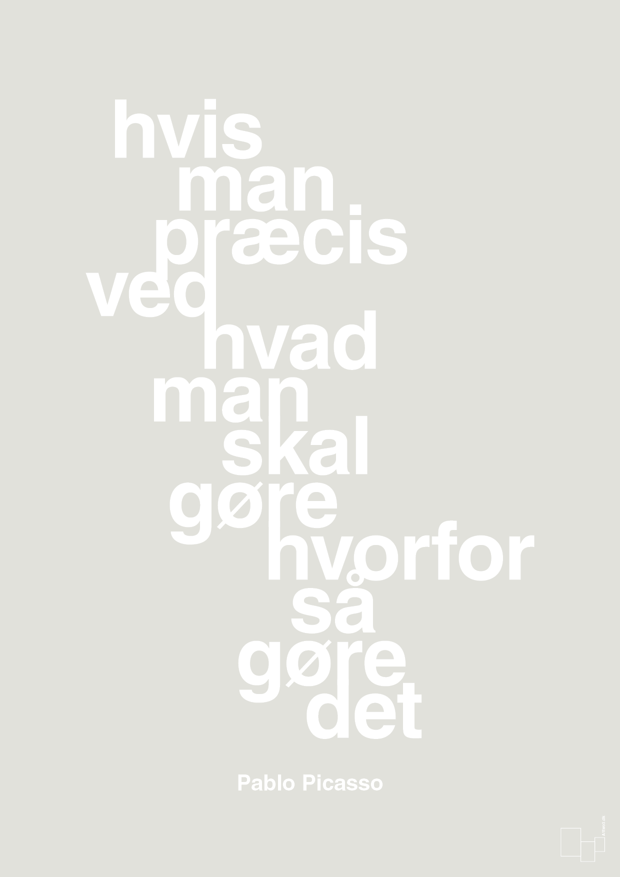 plakat: hvis man præcis ved hvad man skal gøre hvorfor så gøre det - painters white-Kunstner-A1two3