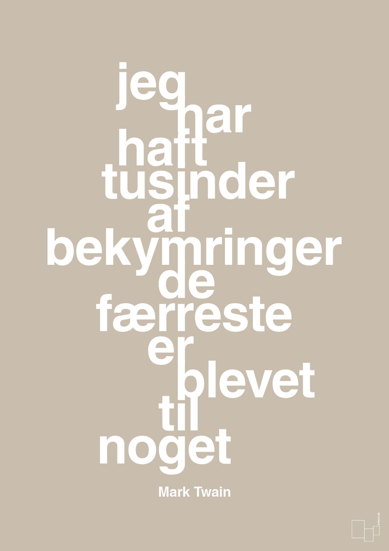plakat: jeg har haft tusinder af bekymringer de færreste er blevet til noget - creamy mushroom-Forfatter-A1two3