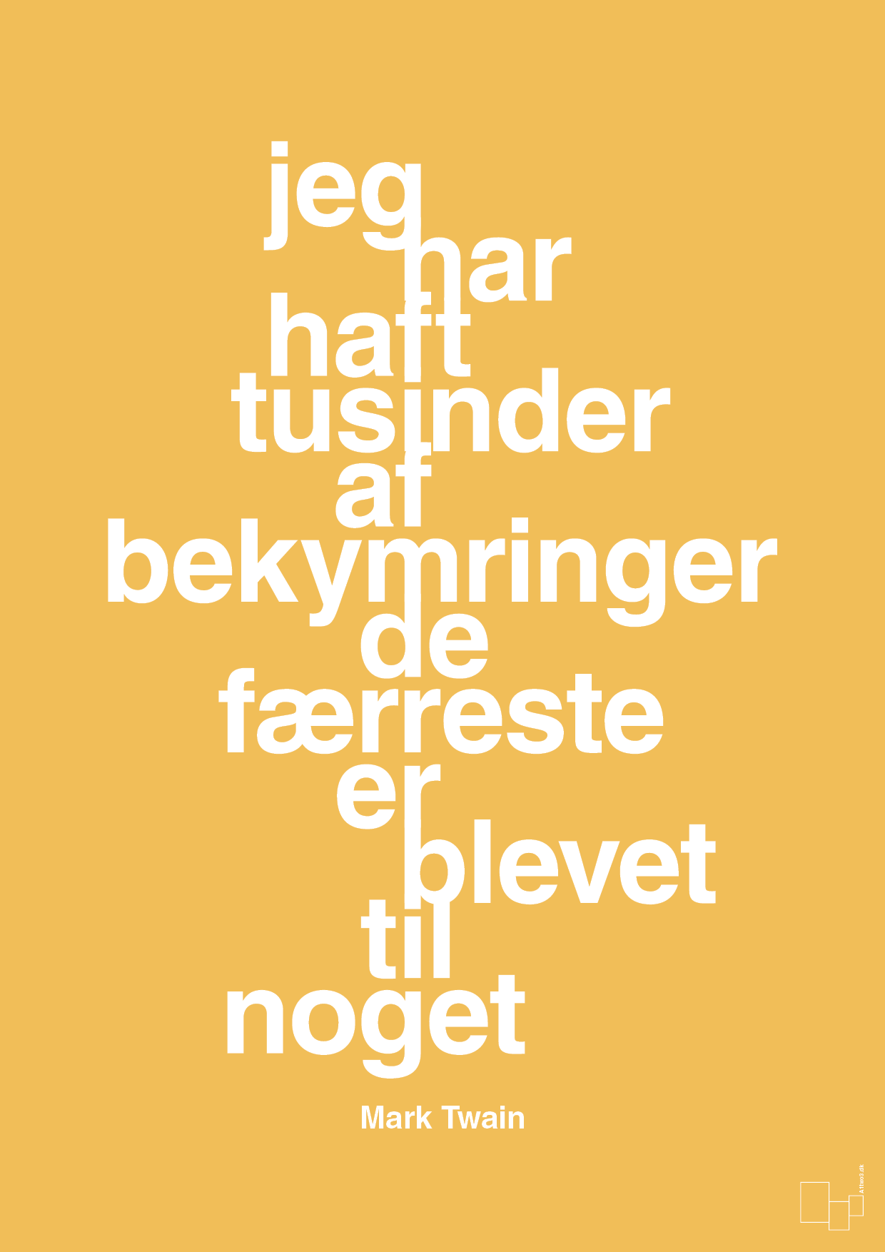 plakat: jeg har haft tusinder af bekymringer de færreste er blevet til noget - honeycomb-Forfatter-A1two3