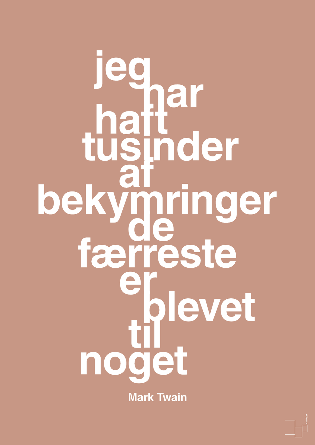 plakat: jeg har haft tusinder af bekymringer de færreste er blevet til noget - powder-Forfatter-A1two3