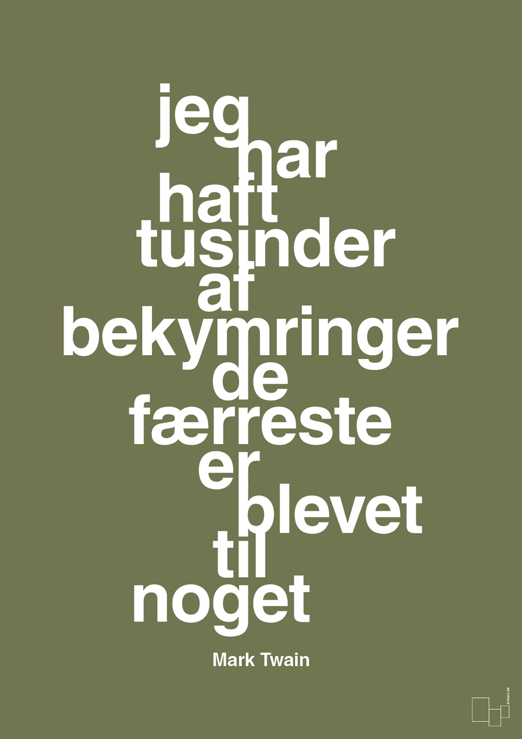 plakat: jeg har haft tusinder af bekymringer de færreste er blevet til noget - secret meadow-Forfatter-A1two3