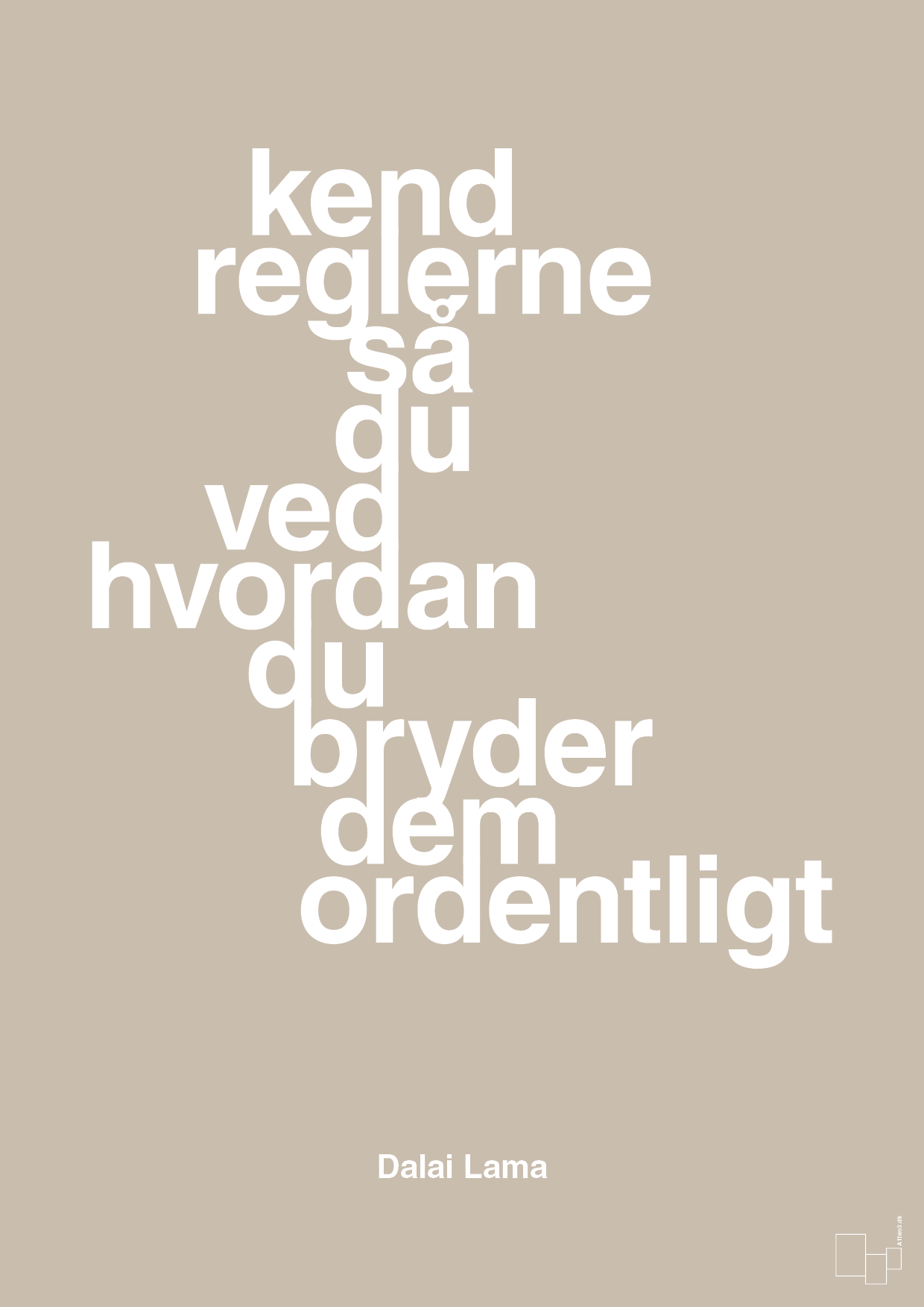 plakat: kend reglerne så du ved hvordan du bryder dem ordentligt - creamy mushroom-Religion-A1two3