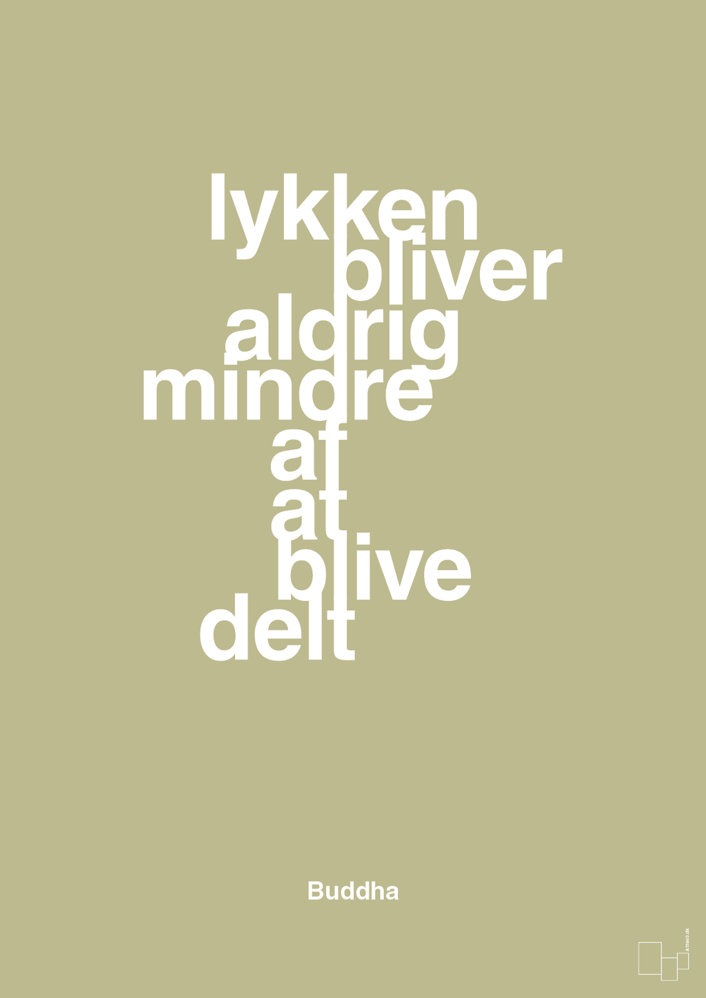 plakat: lykken bliver aldrig mindre af at blive delt - back to nature-Religion-A1two3