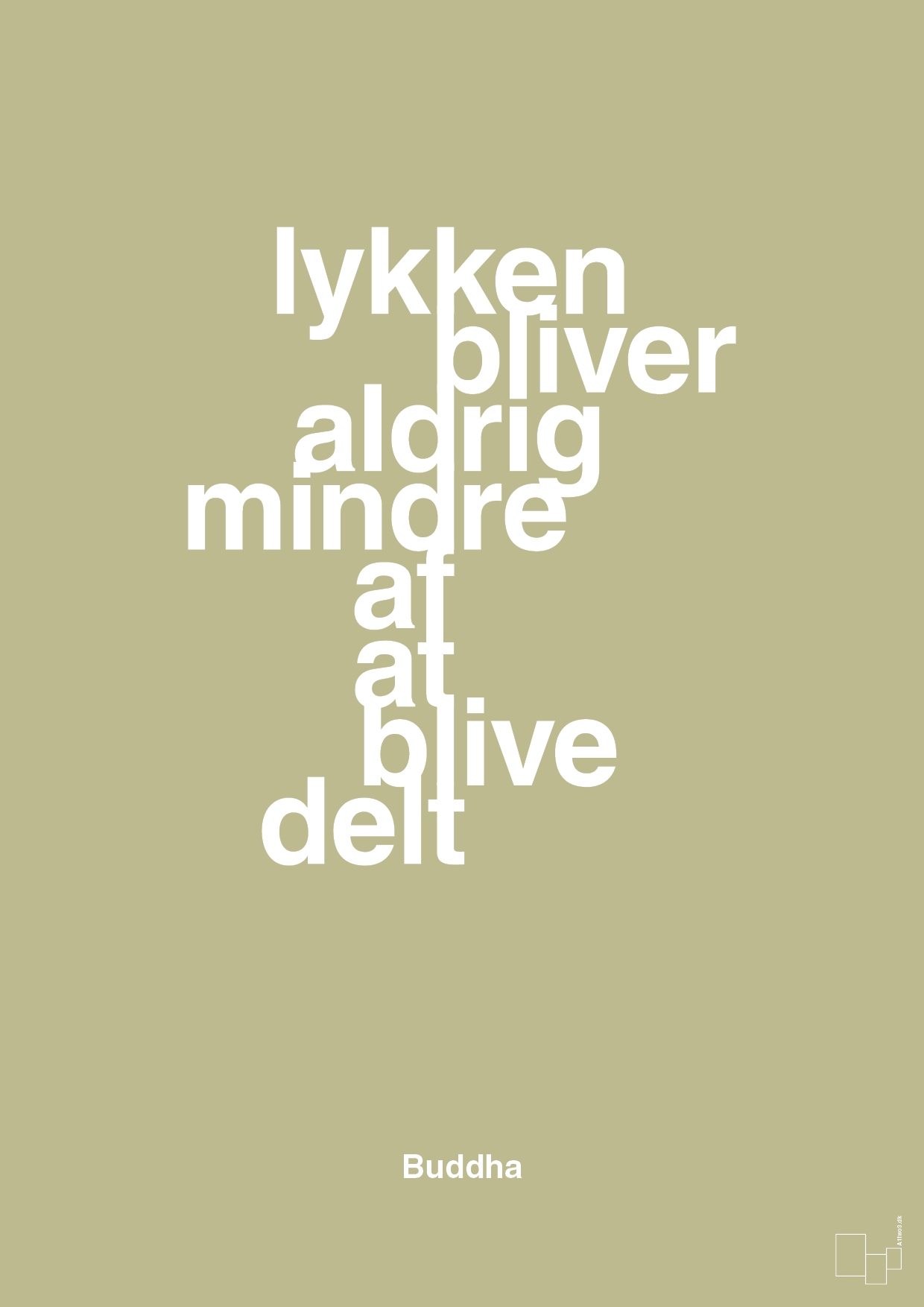 plakat: lykken bliver aldrig mindre af at blive delt - back to nature-Religion-A1two3