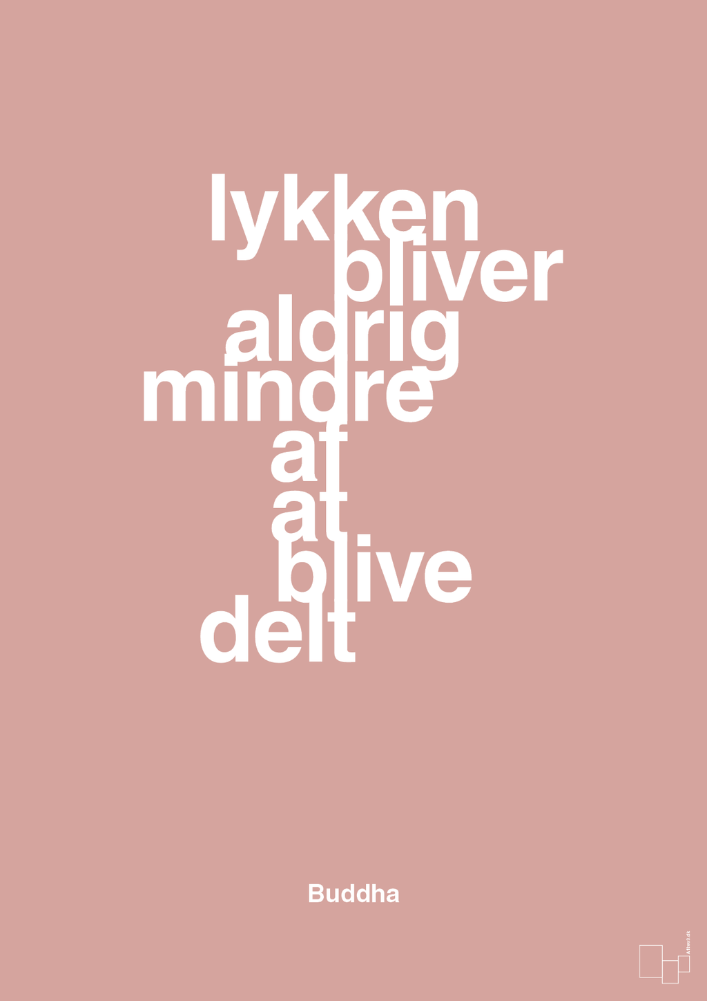 plakat: lykken bliver aldrig mindre af at blive delt - bubble shell-Religion-A1two3