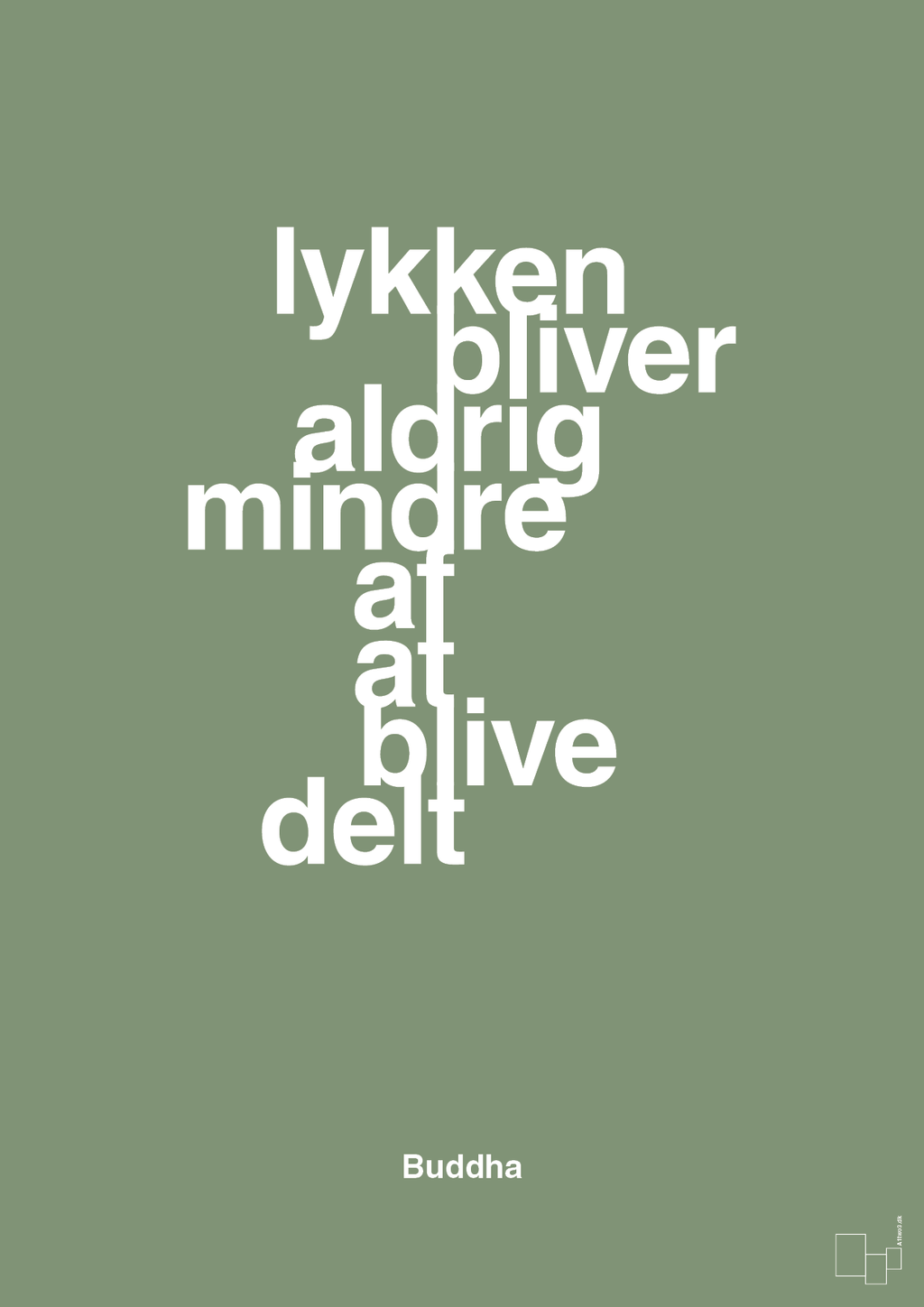 plakat: lykken bliver aldrig mindre af at blive delt - jade-Religion-A1two3