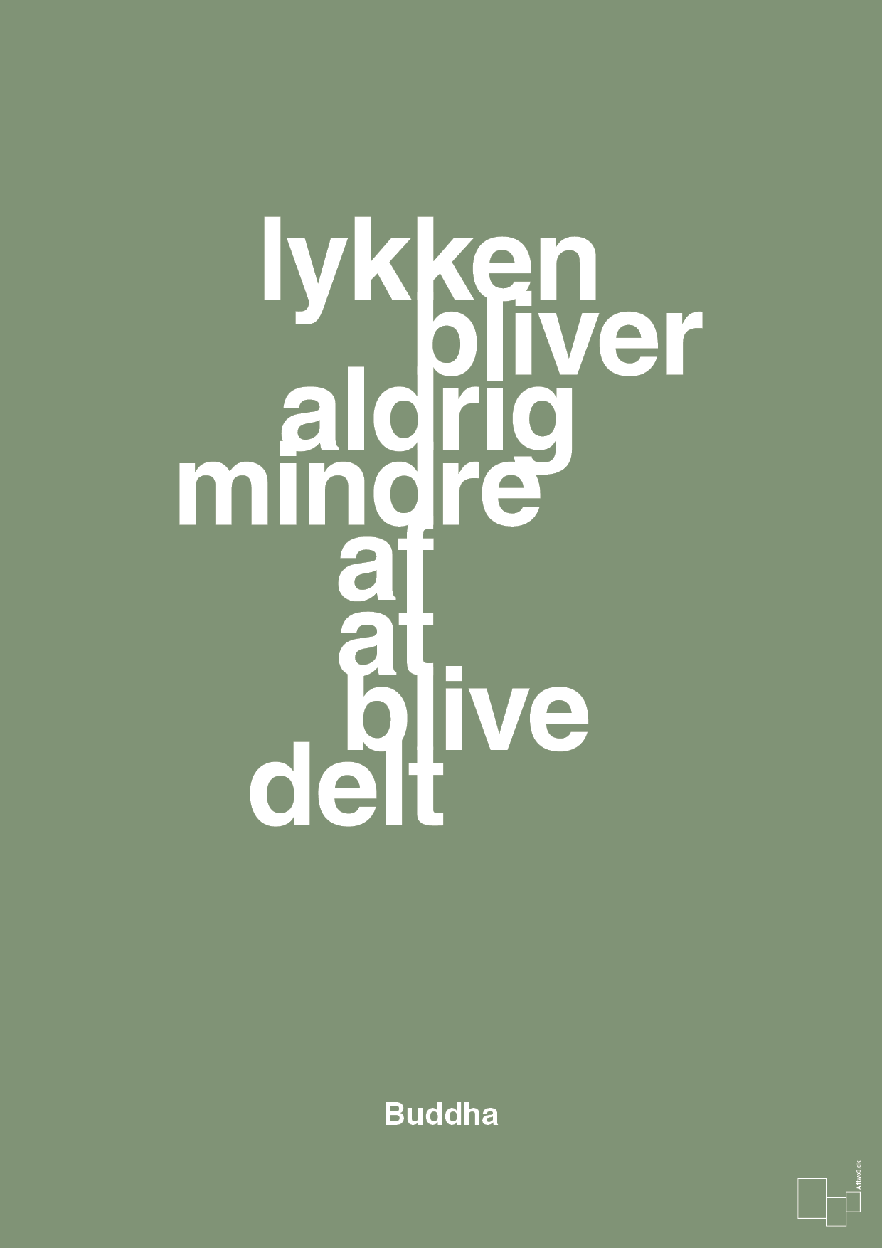 plakat: lykken bliver aldrig mindre af at blive delt - jade-Religion-A1two3