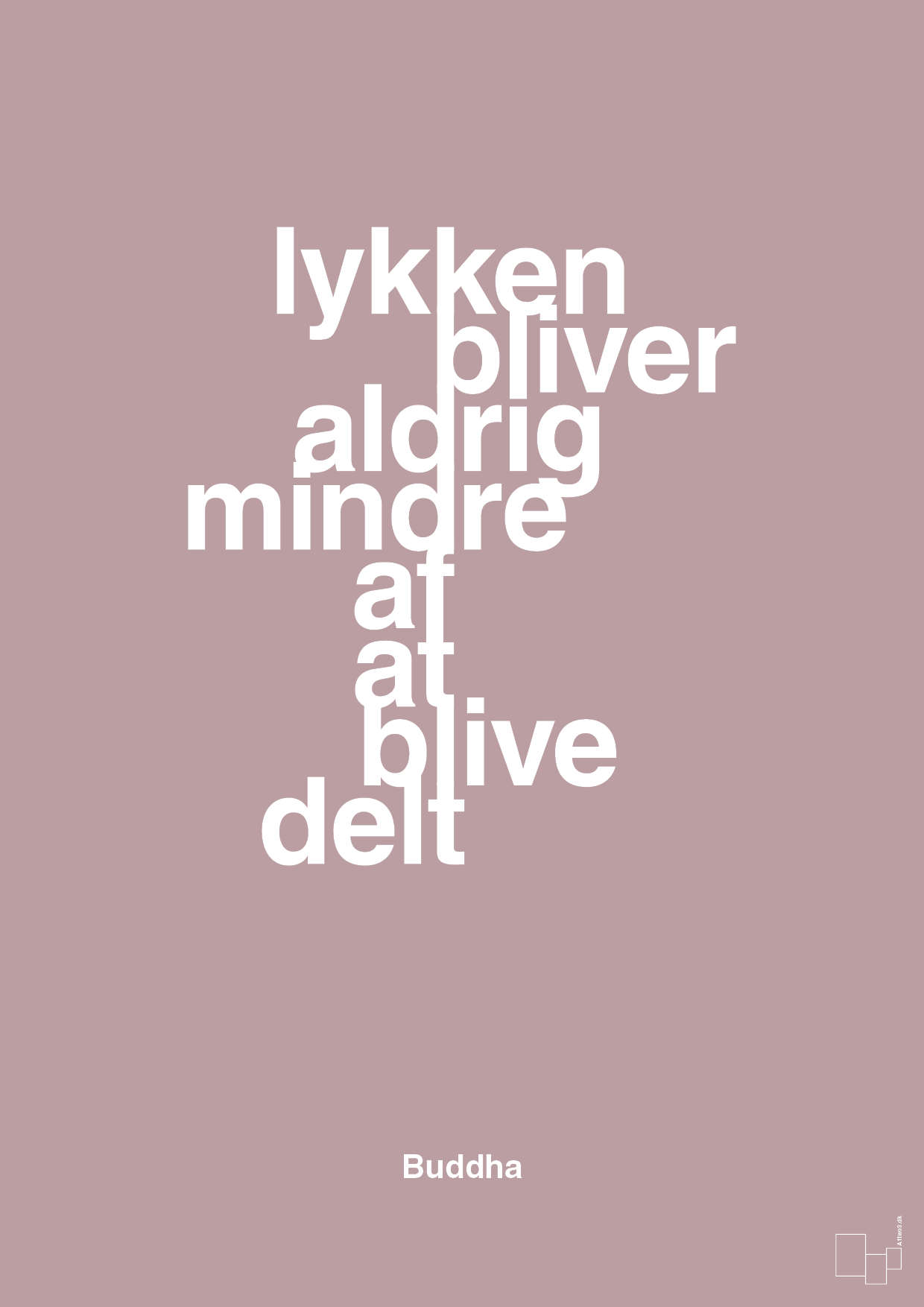 plakat: lykken bliver aldrig mindre af at blive delt - light rose-Religion-A1two3