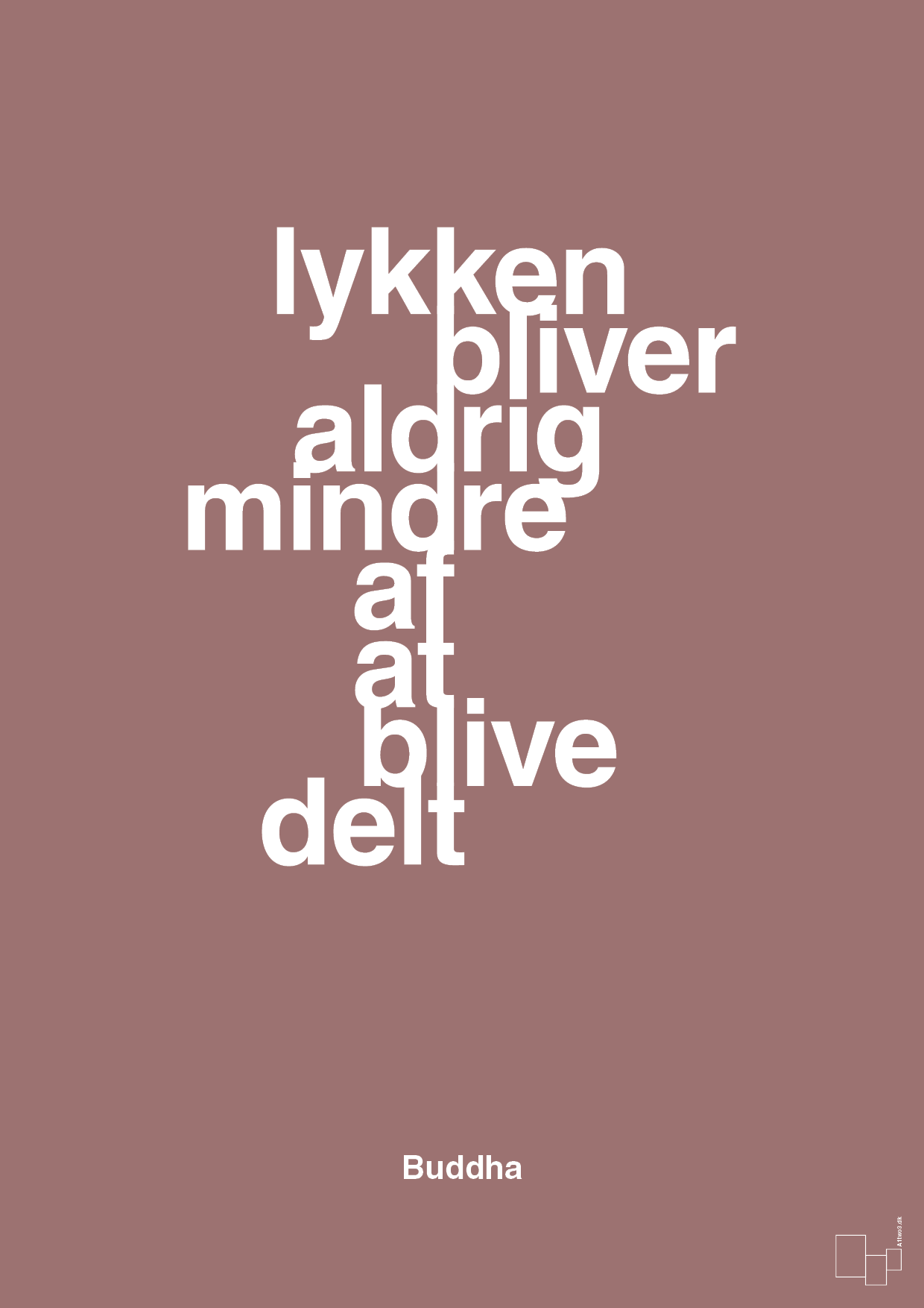 plakat: lykken bliver aldrig mindre af at blive delt - plum-Religion-A1two3