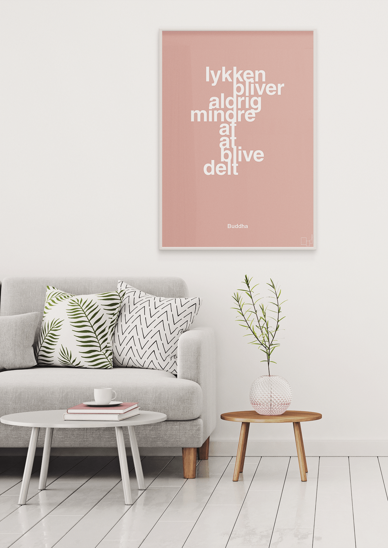 plakat: lykken bliver aldrig mindre af at blive delt - rumba orange-Religion-A1two3