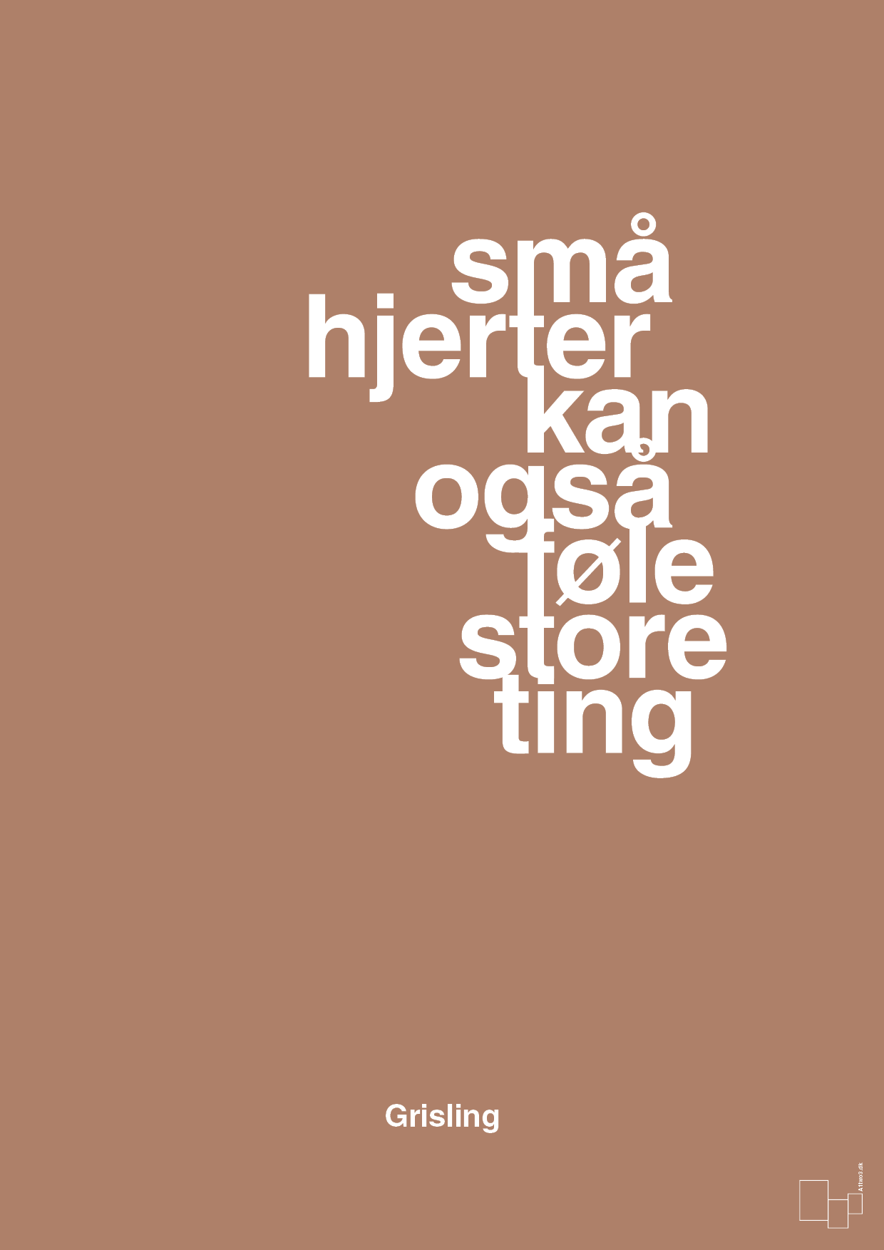 plakat: små hjerter kan også føle store ting - cider spice-Børnebogsfigur-A1two3