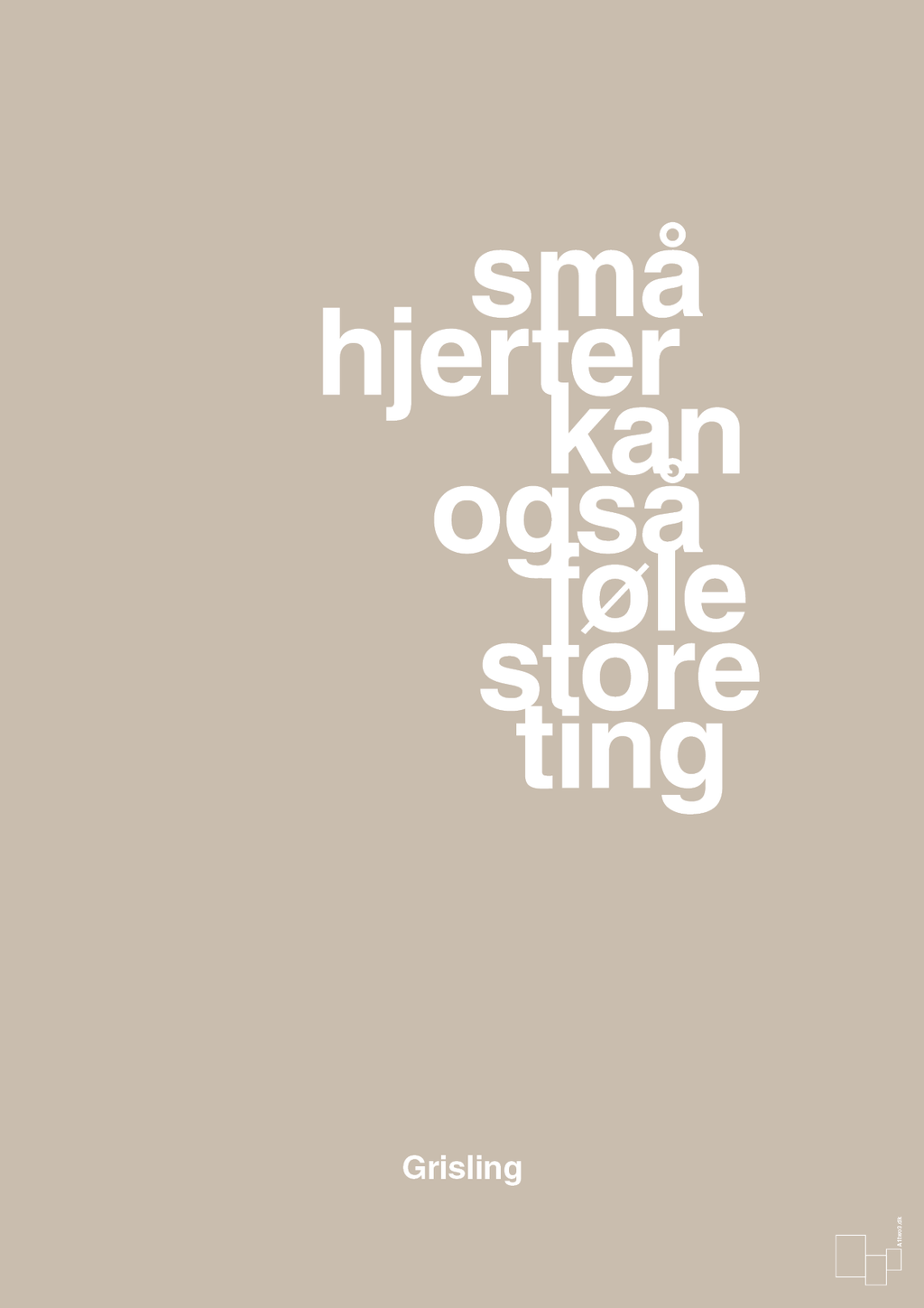 plakat: små hjerter kan også føle store ting - creamy mushroom-Børnebogsfigur-A1two3