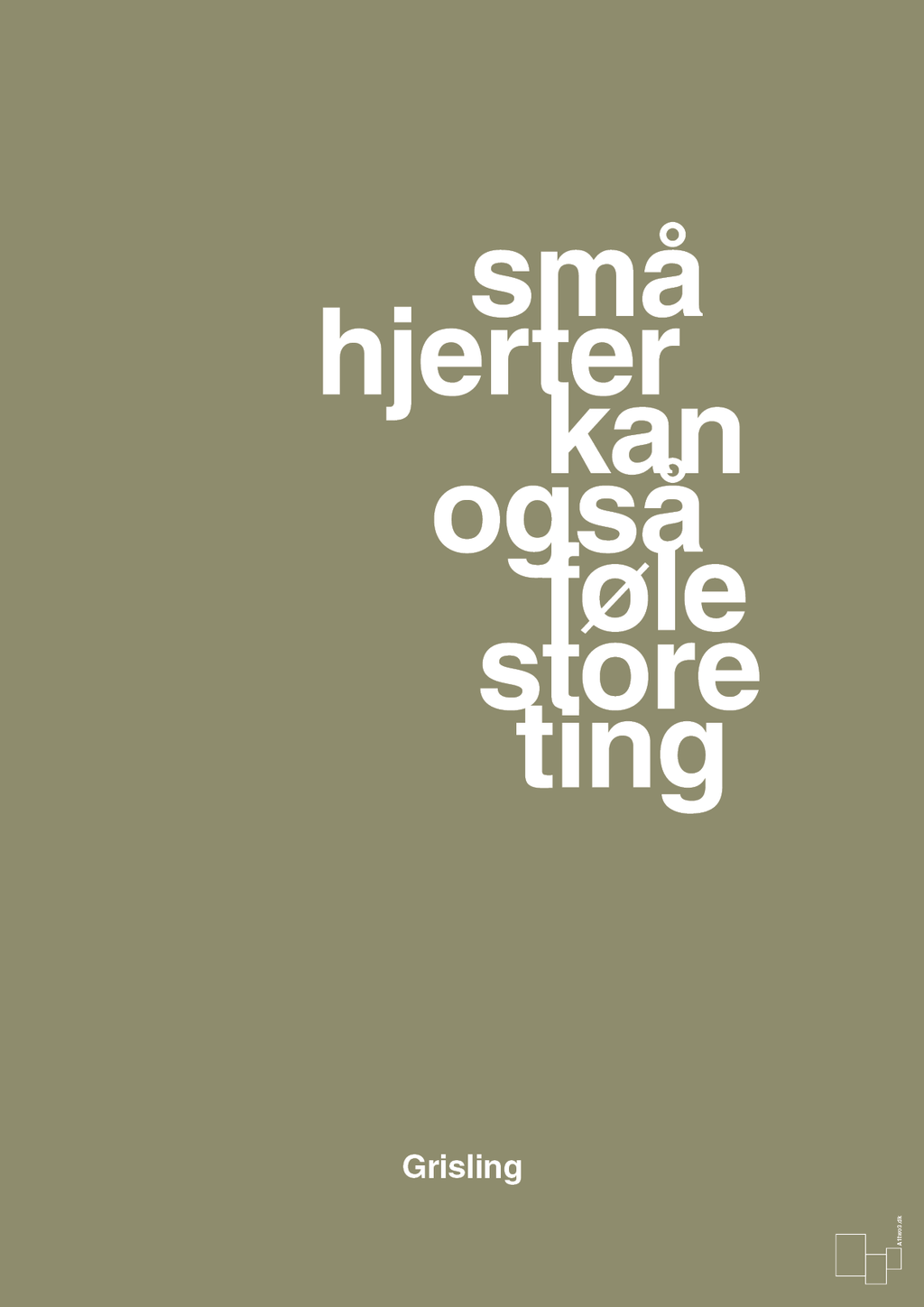plakat: små hjerter kan også føle store ting - misty forrest-Børnebogsfigur-A1two3