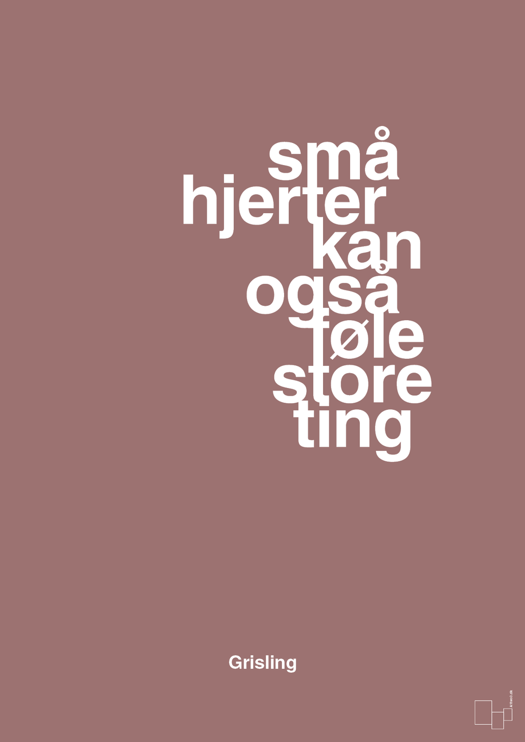 plakat: små hjerter kan også føle store ting - plum-Børnebogsfigur-A1two3