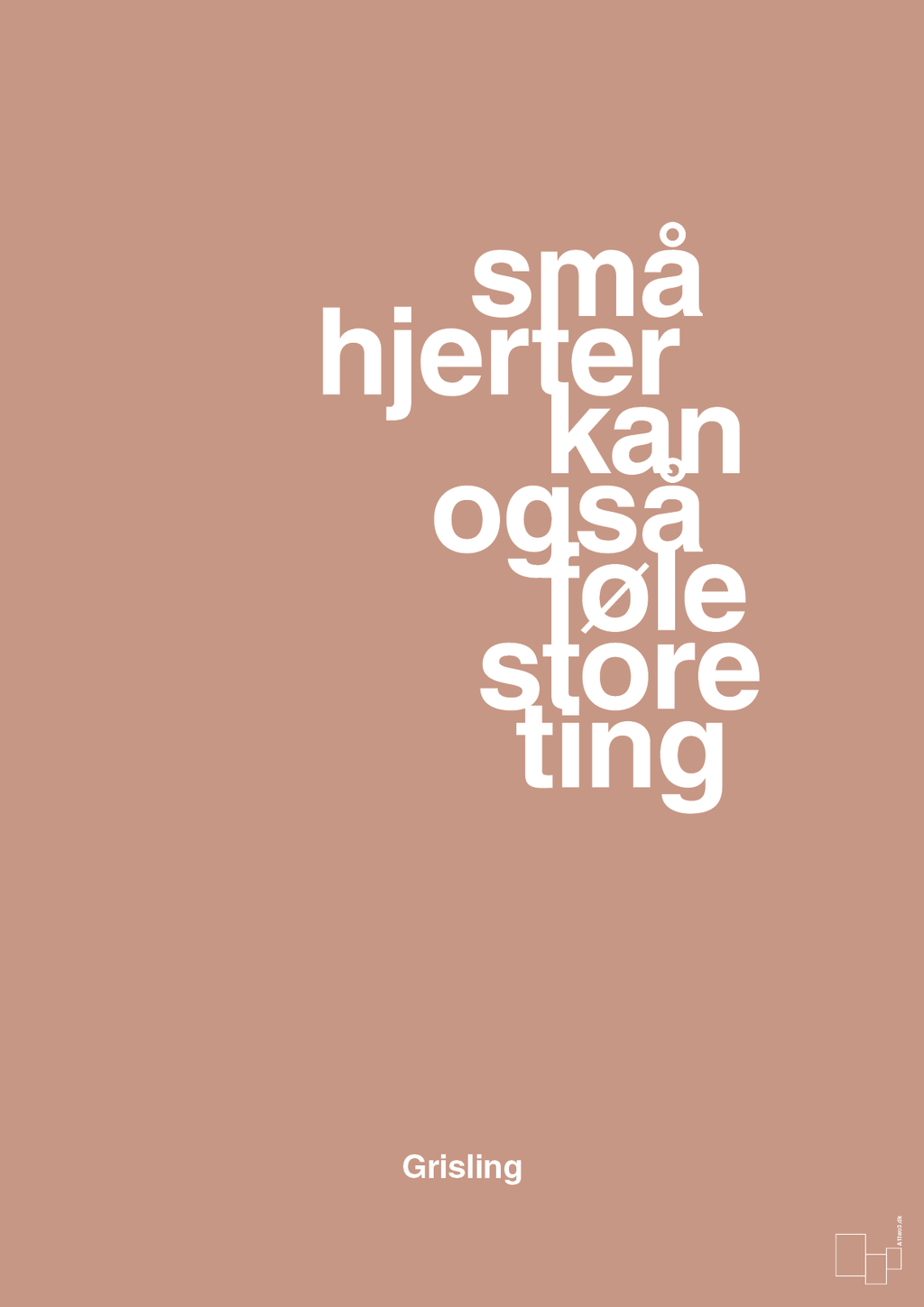 plakat: små hjerter kan også føle store ting - powder-Børnebogsfigur-A1two3